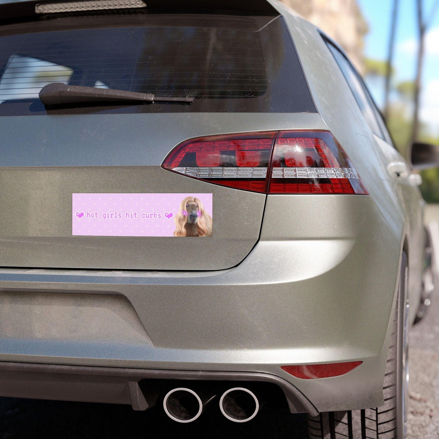 Hot Girls Hit Curbs Bumper Sticker Magnet