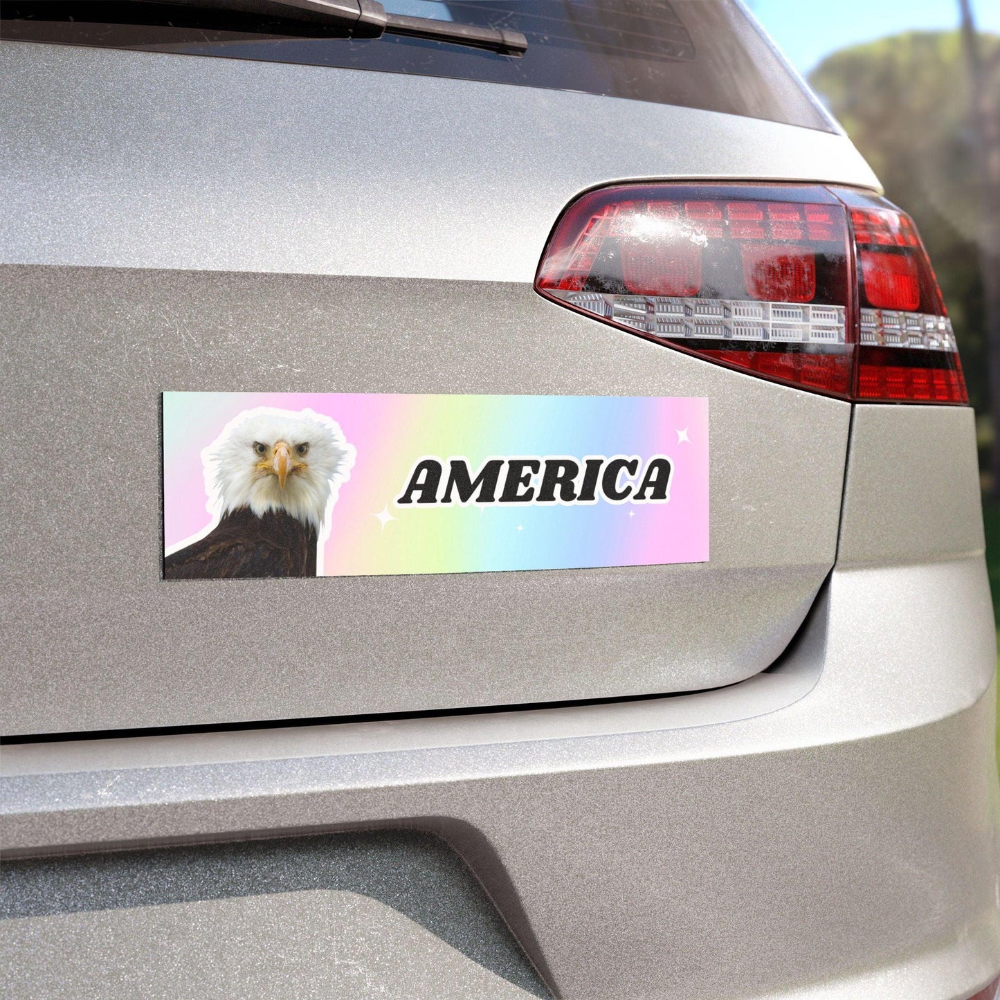 America - Funny Bald Eagle Bumper Sticker Magnet - Just Goofy Little Guys