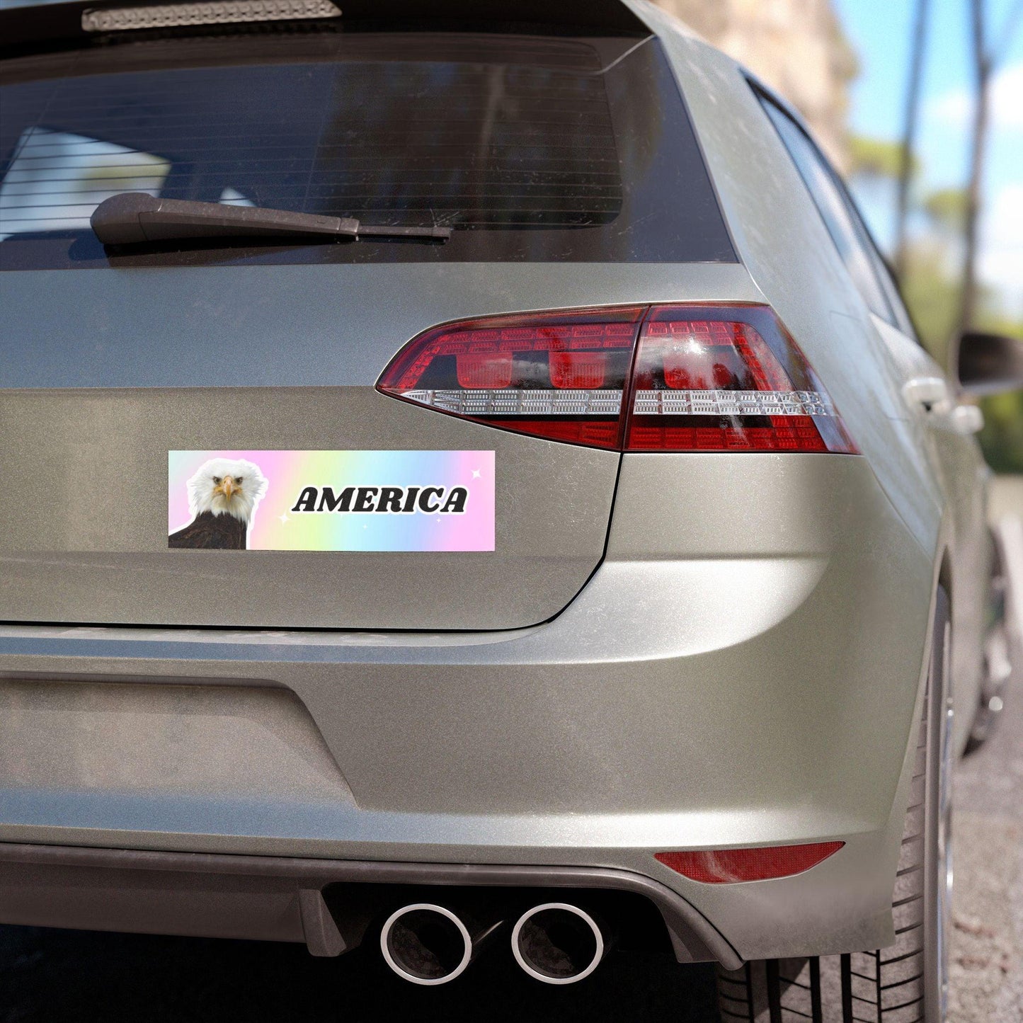 America - Funny Bald Eagle Bumper Sticker Magnet - Just Goofy Little Guys