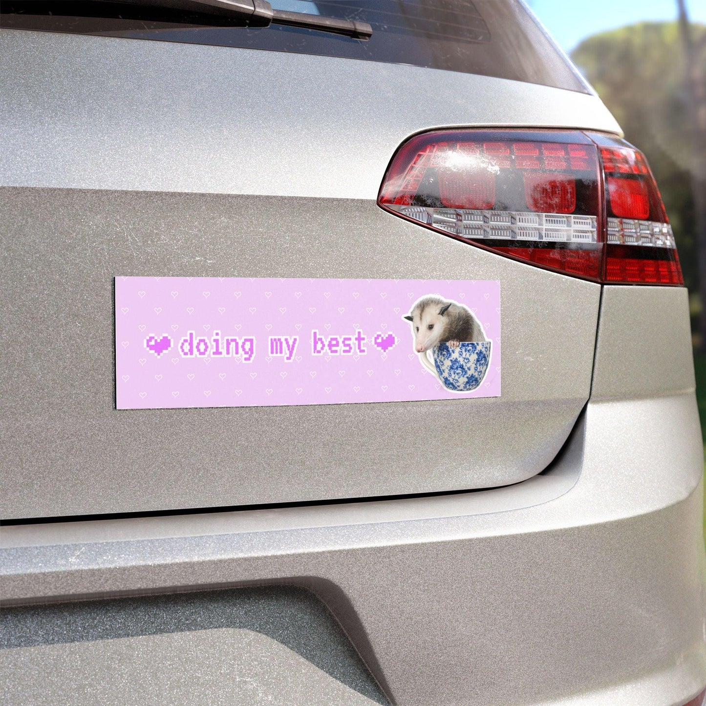 "Trying My Best" Funny Possum Bumper Sticker Magnet