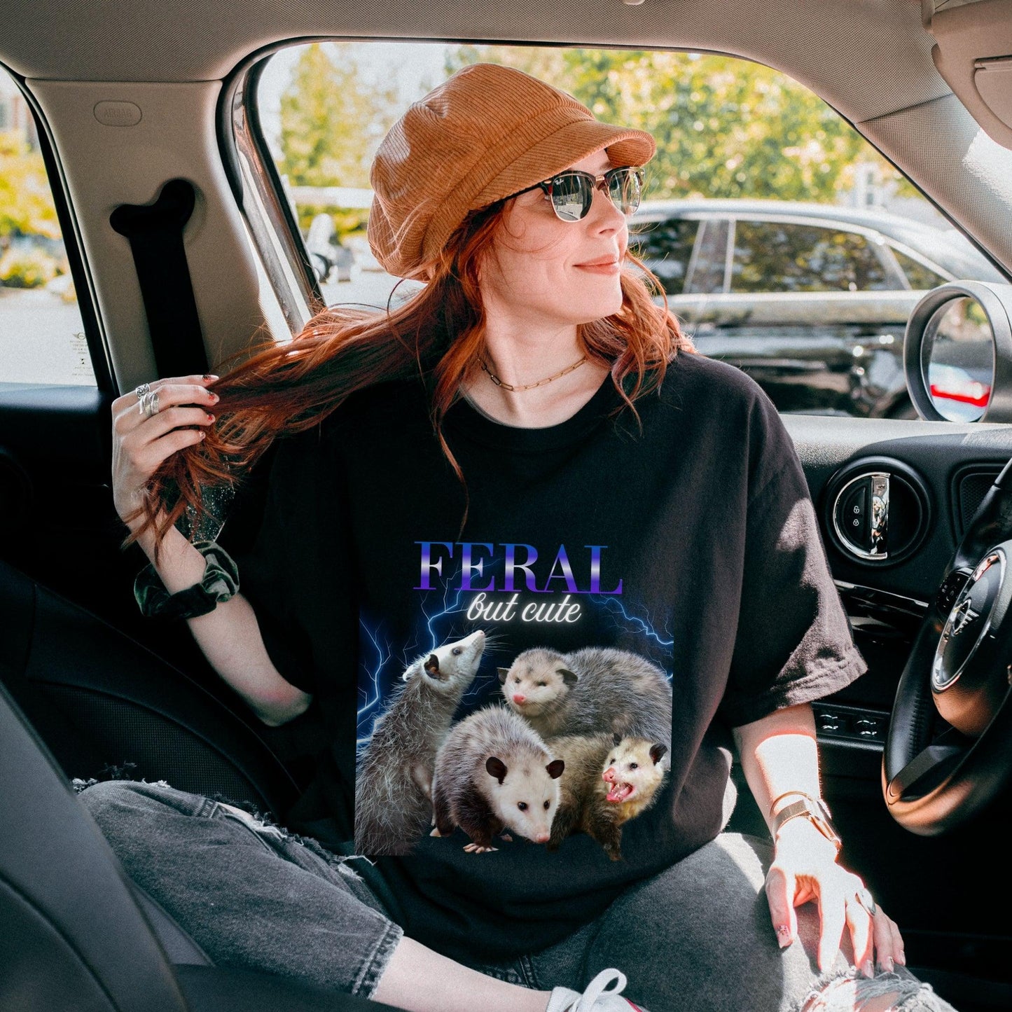 Feral But Cute 90s Style Possum Shirt.