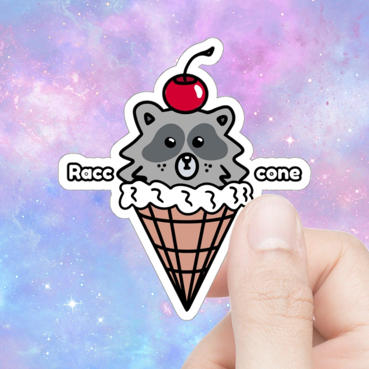 Kawaii Racc-cone Sticker - Just Goofy Little Guys