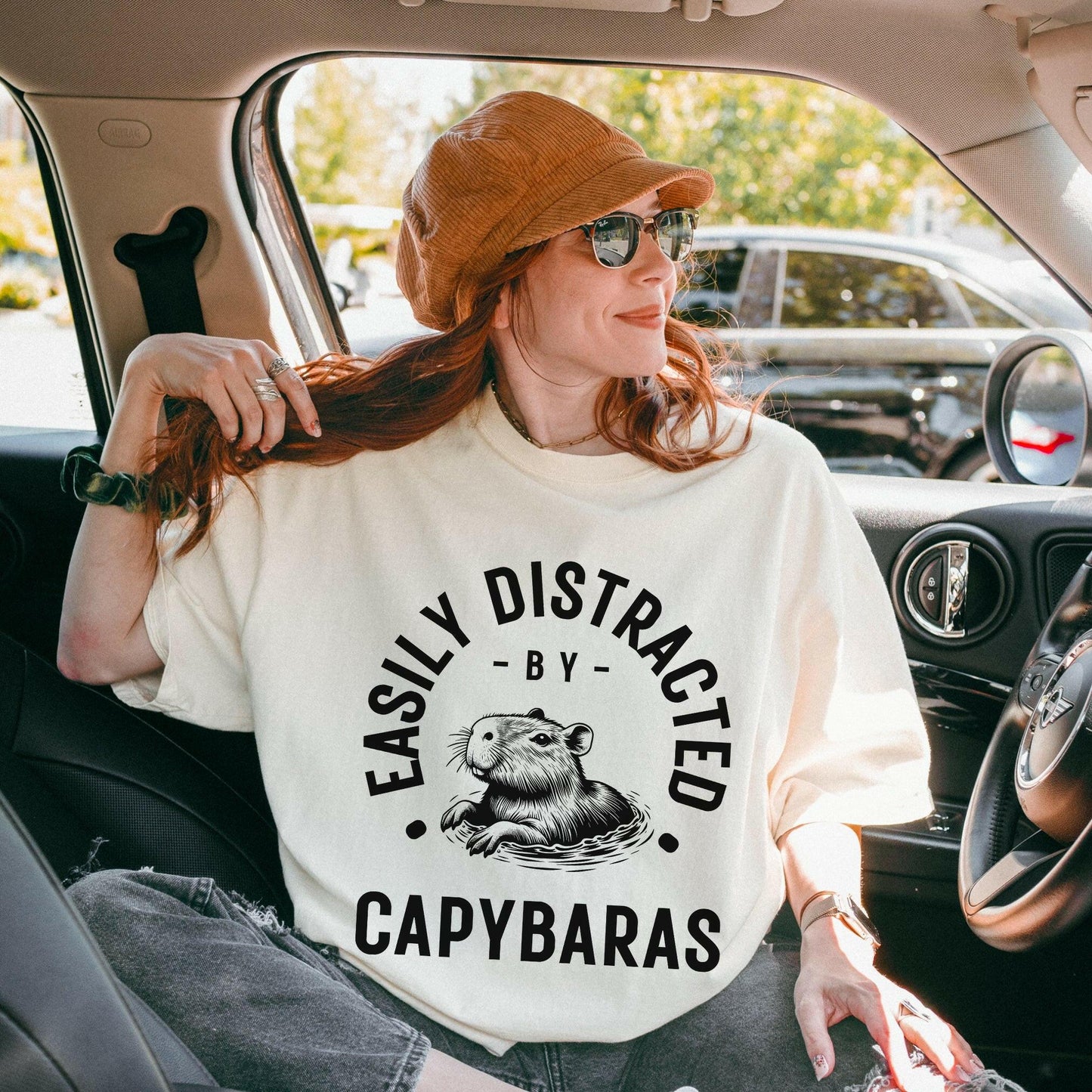 Easily Distracted by Capybaras Shirt - Just Goofy Little Guys