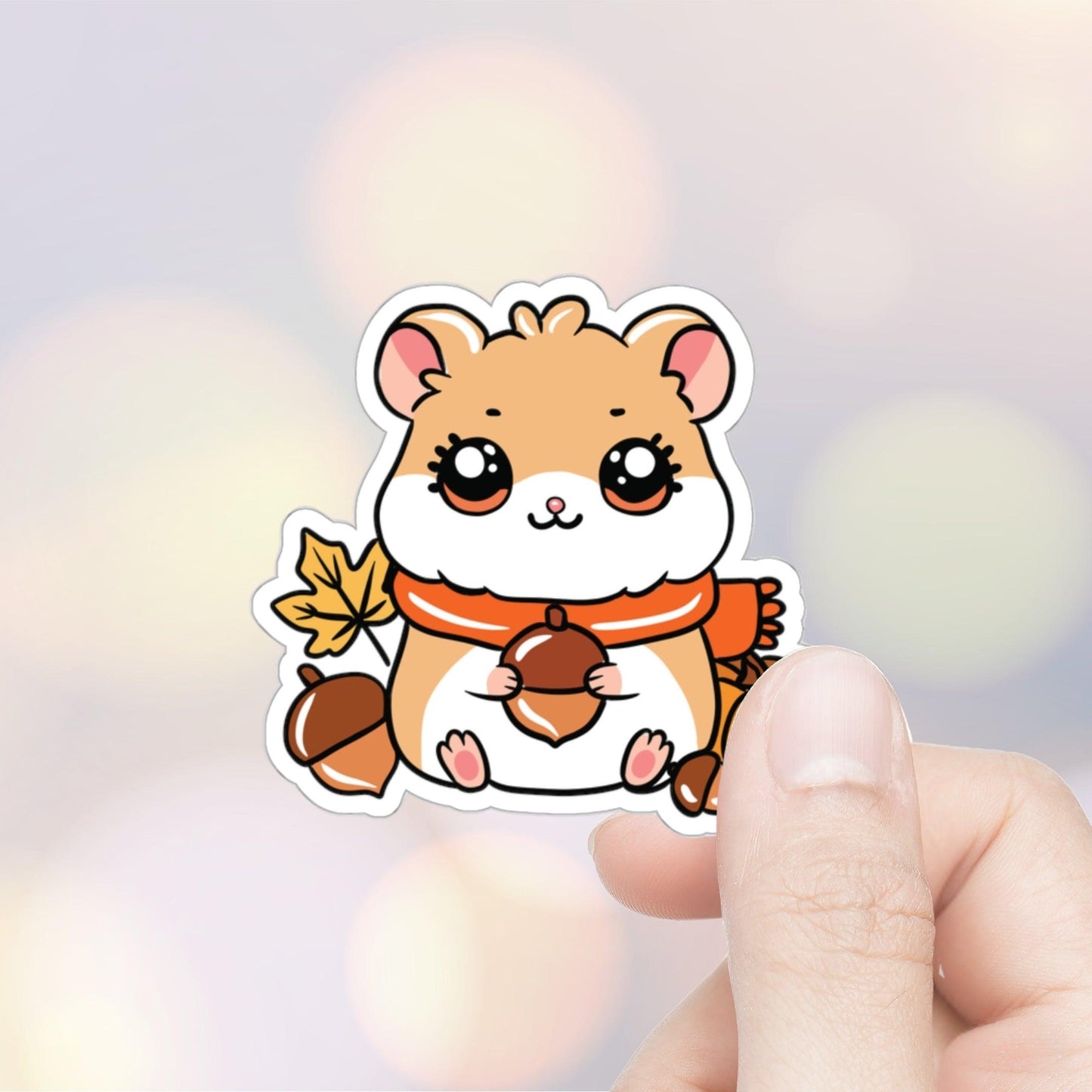 Autumn Vibes Kawaii Hamster Sticker