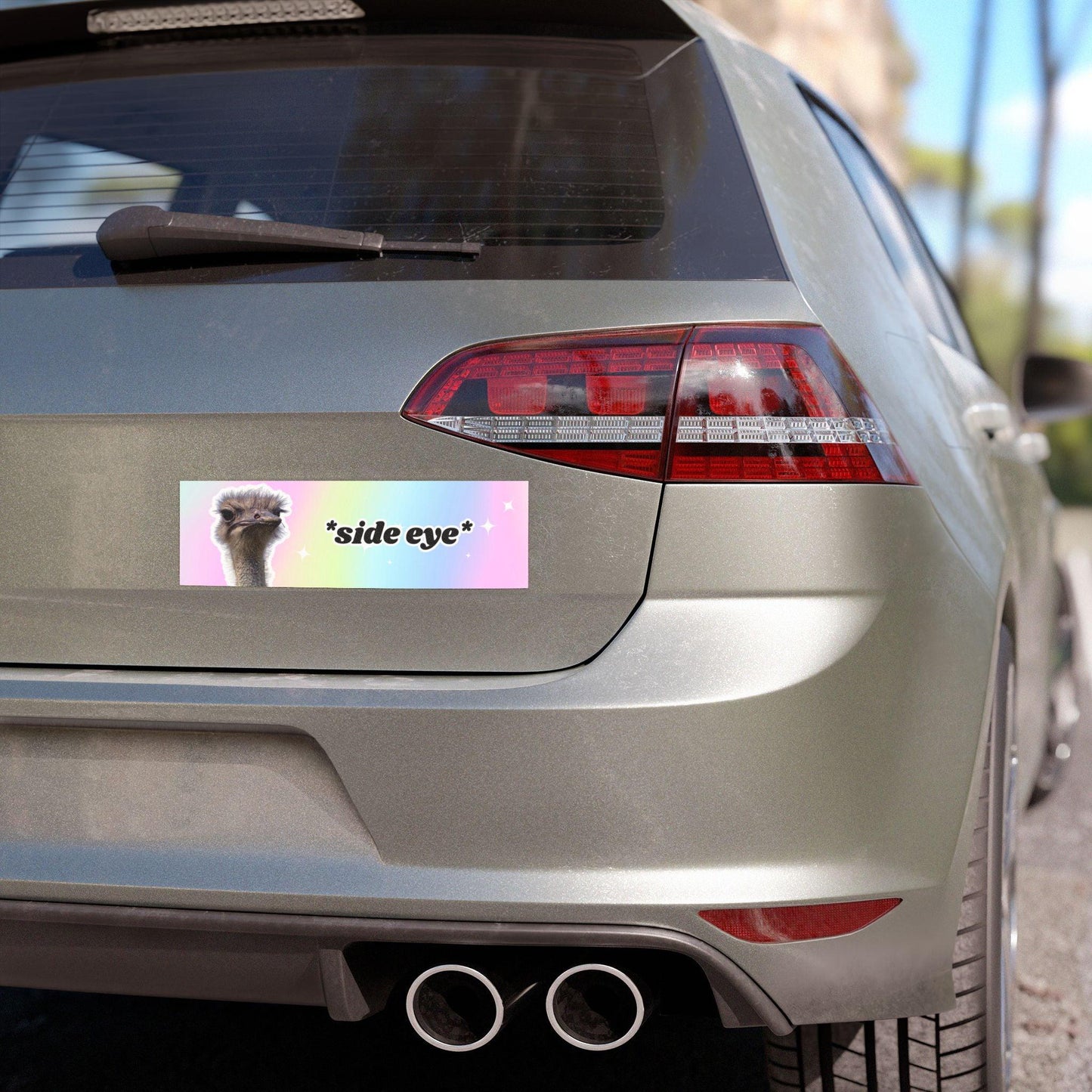 Side Eye - Funny Ostrich Bumper Sticker Magnet