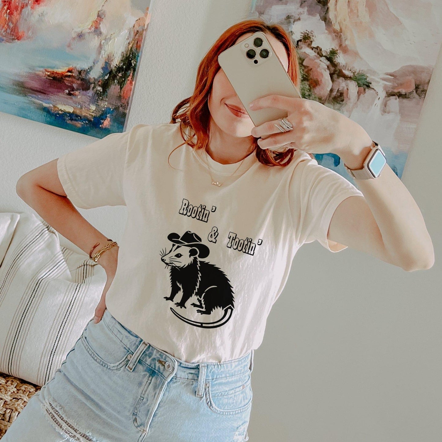 Rootin Tootin Cowboy Possum Shirt.