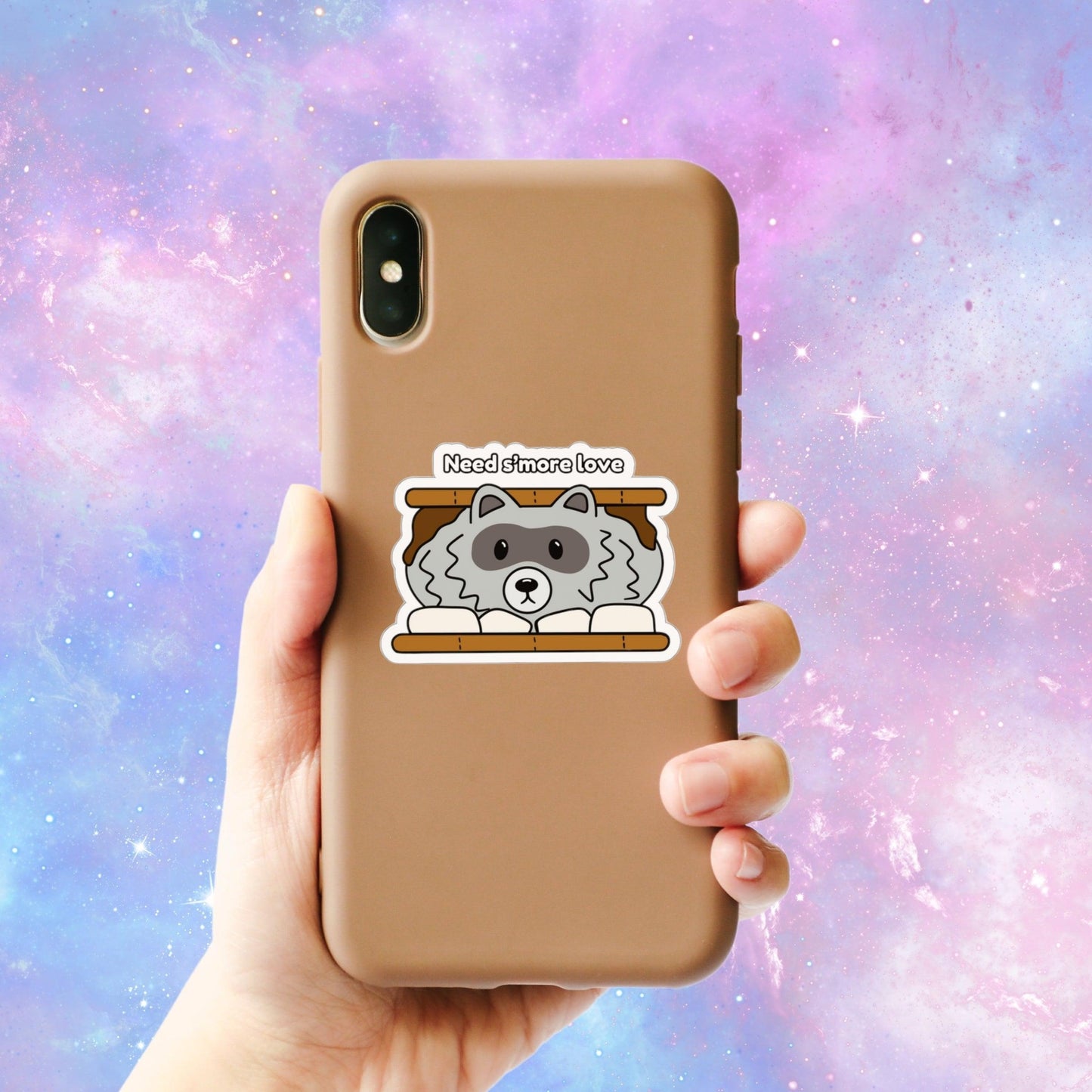 "Need S'More Love" Kawaii Raccoon Sticker - Just Goofy Little Guys