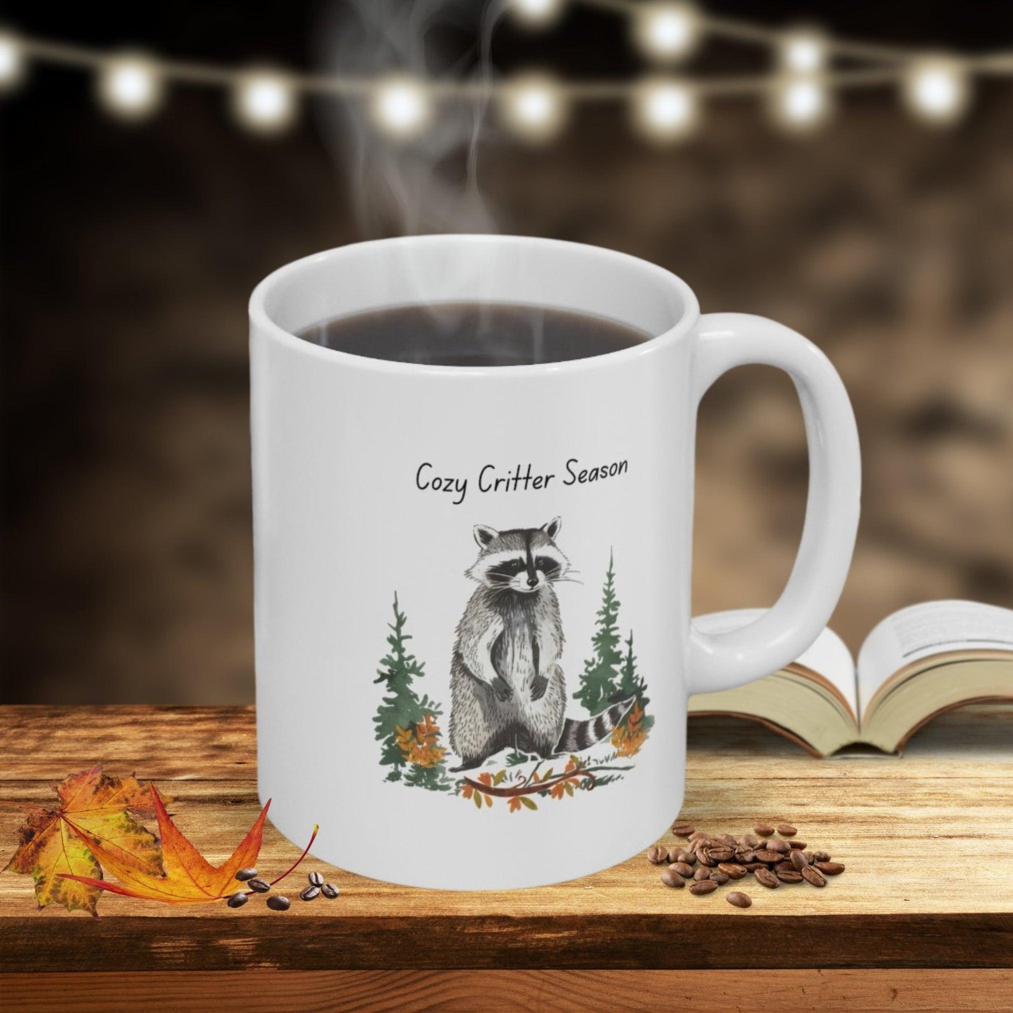 Cozy Critter Season Raccoon Mug