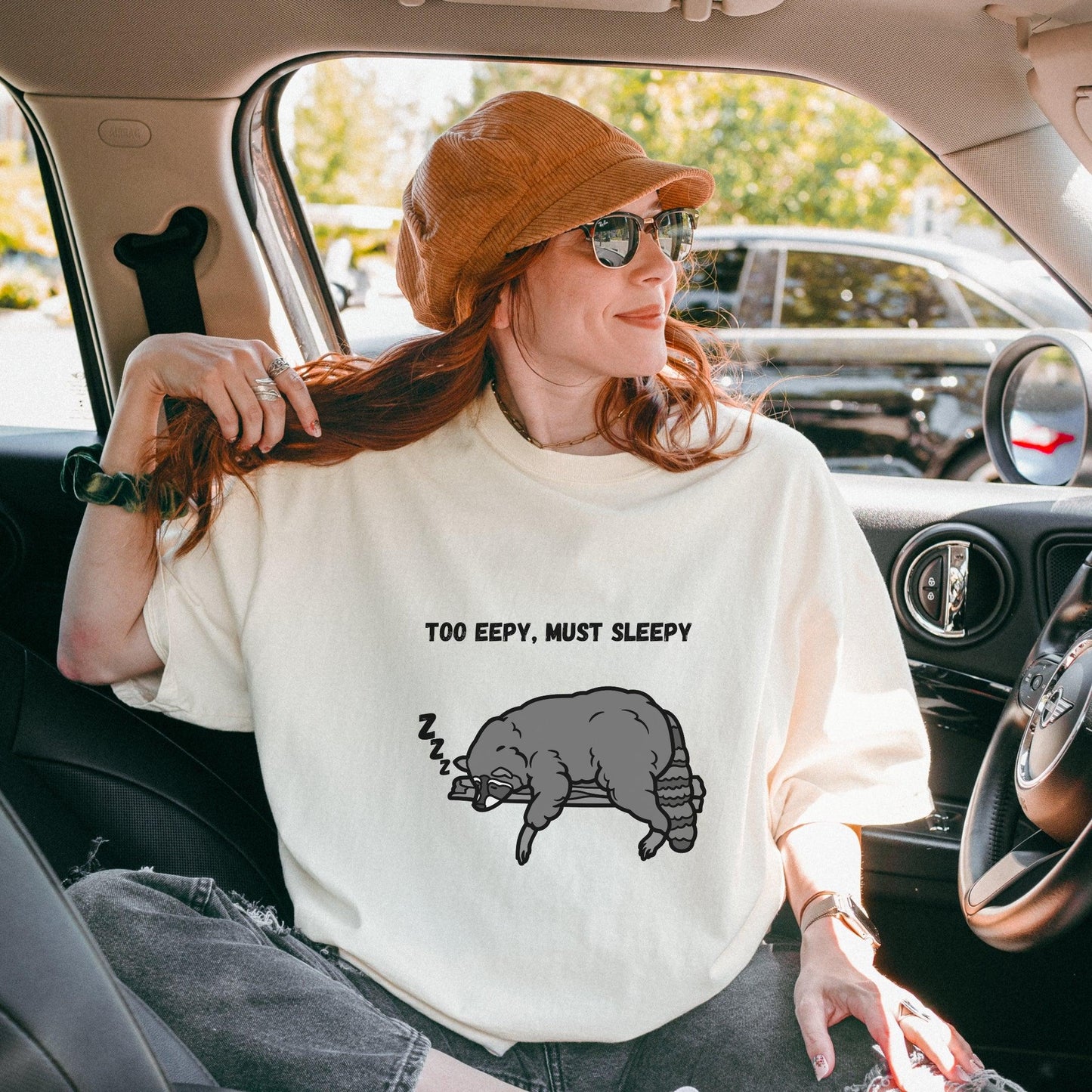 Too Eepy Must Sleepy Raccoon Tee