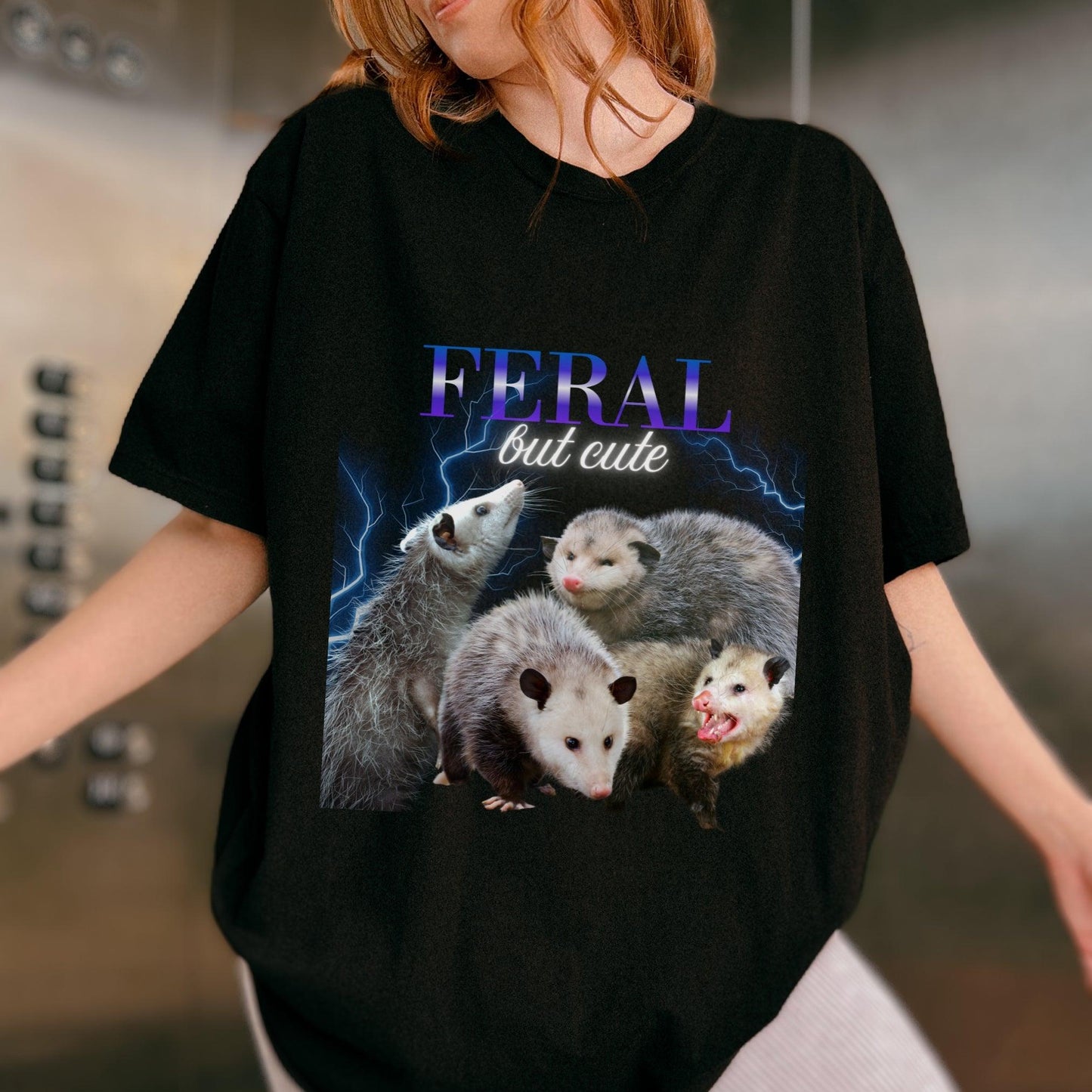 Feral But Cute 90s Style Possum Shirt.