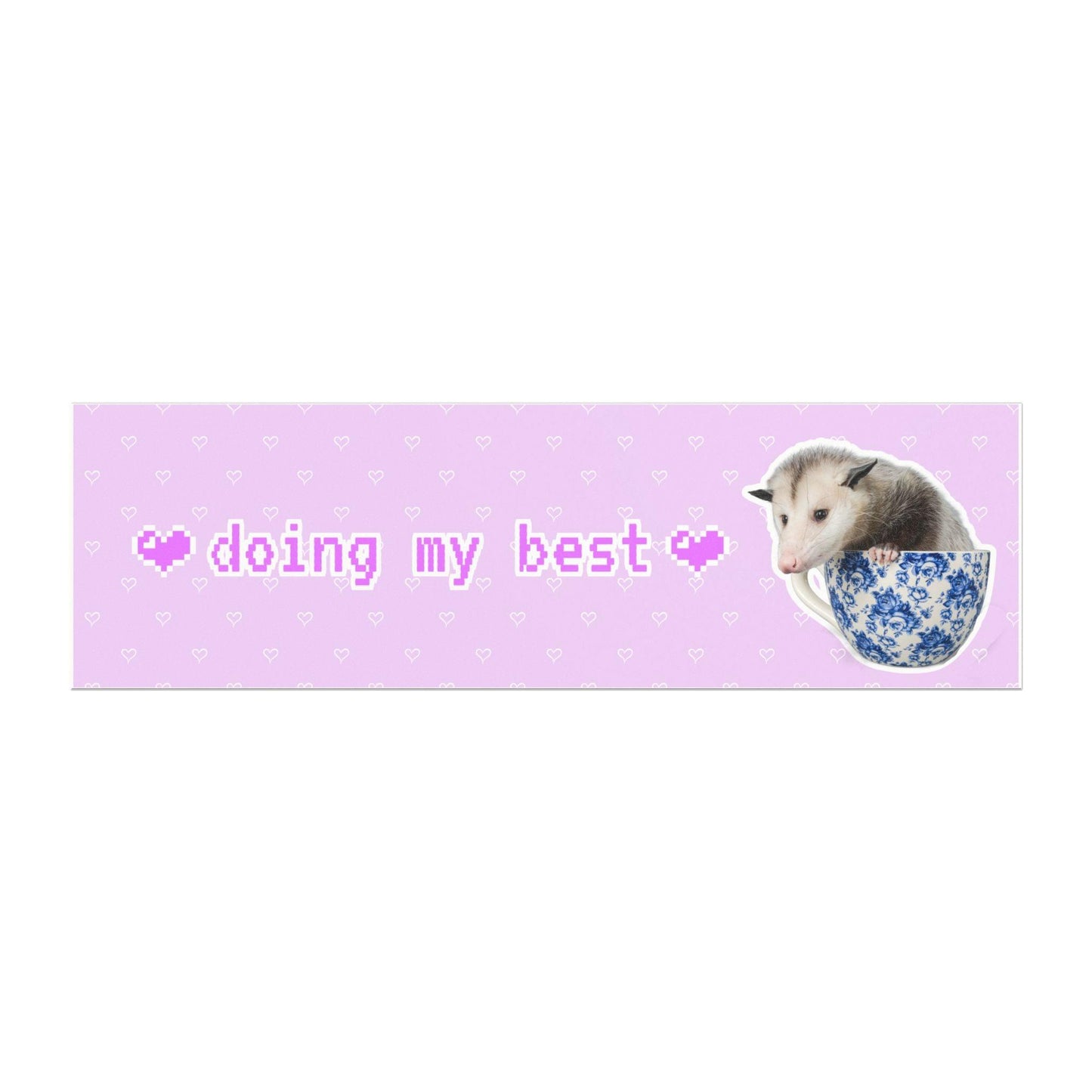 "Trying My Best" Funny Possum Bumper Sticker Magnet