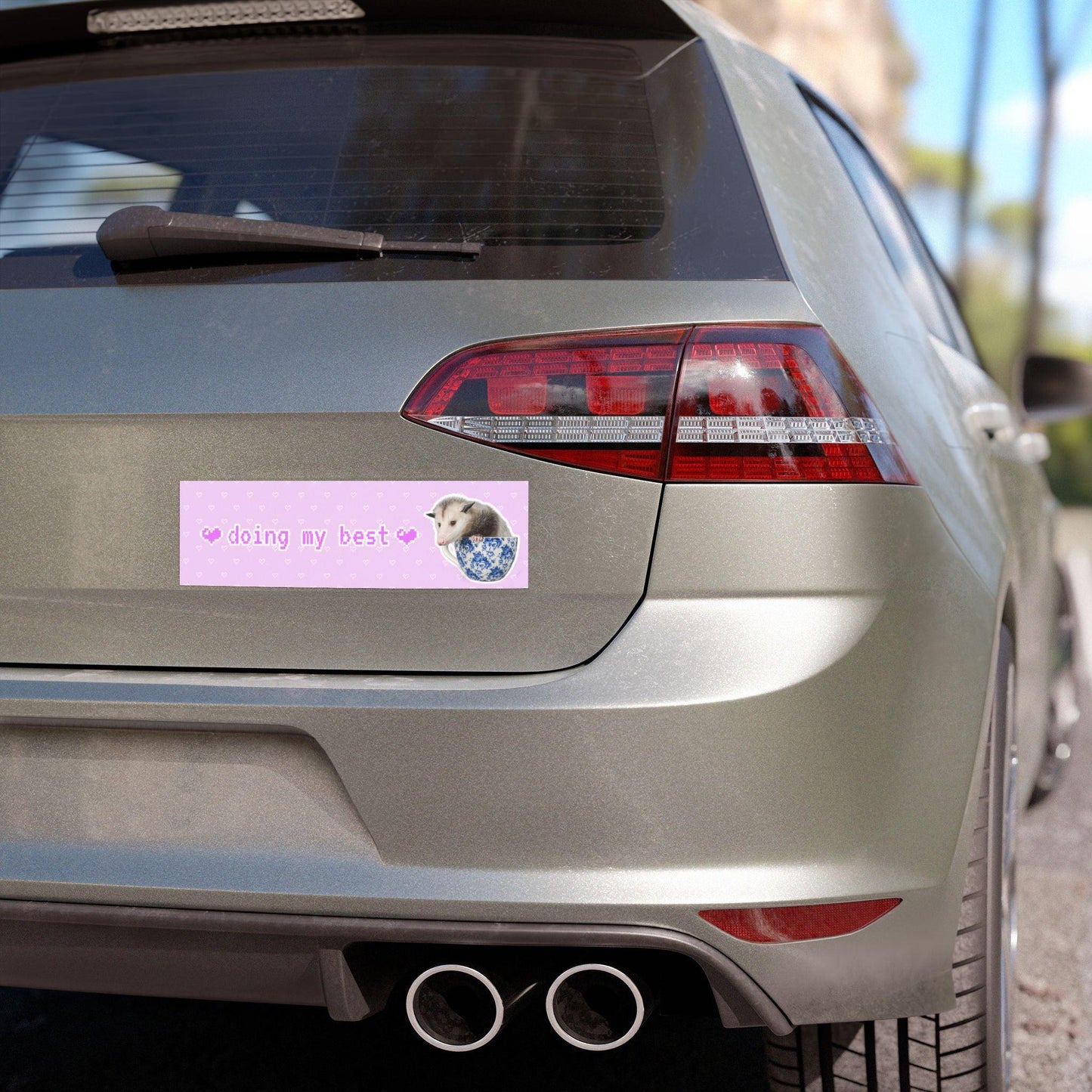 "Trying My Best" Funny Possum Bumper Sticker Magnet