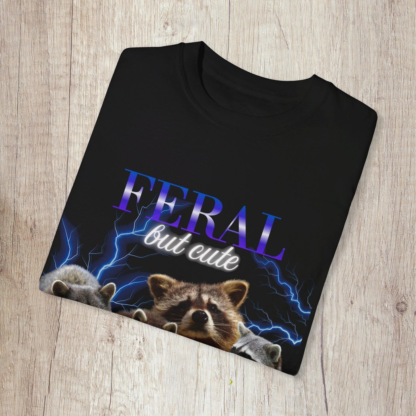 Feral but Cute 90s Style Raccoon Shirt.