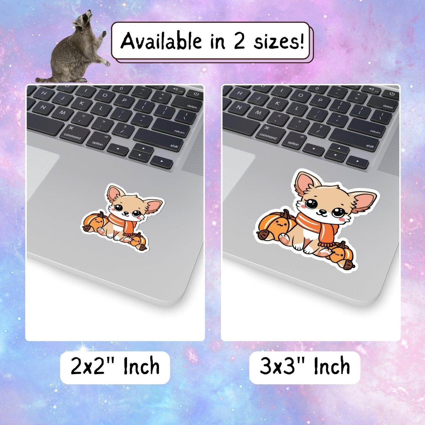 Autumn Vibes Kawaii Chihuahua Sticker - Just Goofy Little Guys
