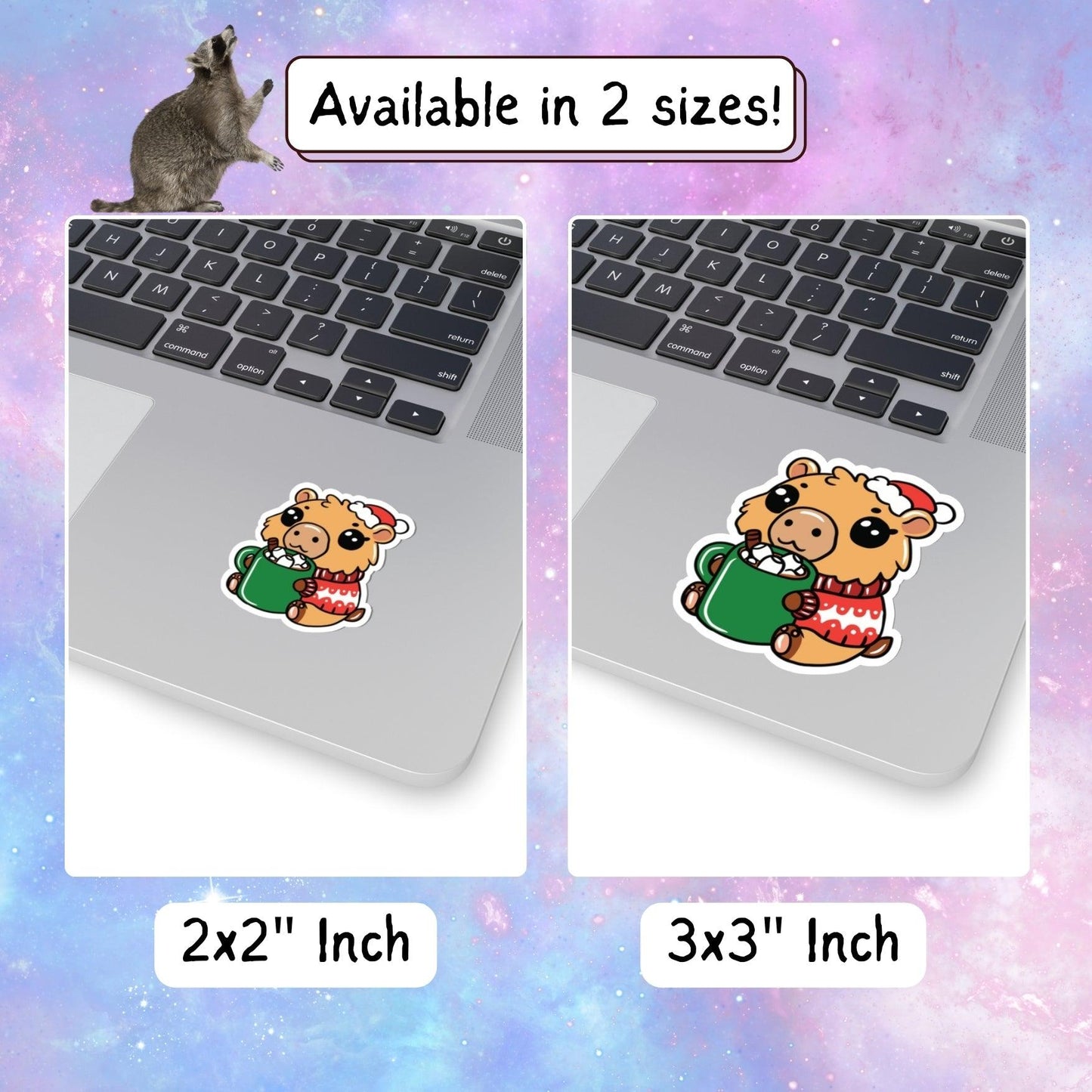 Kawaii Christmas Capybara Sticker