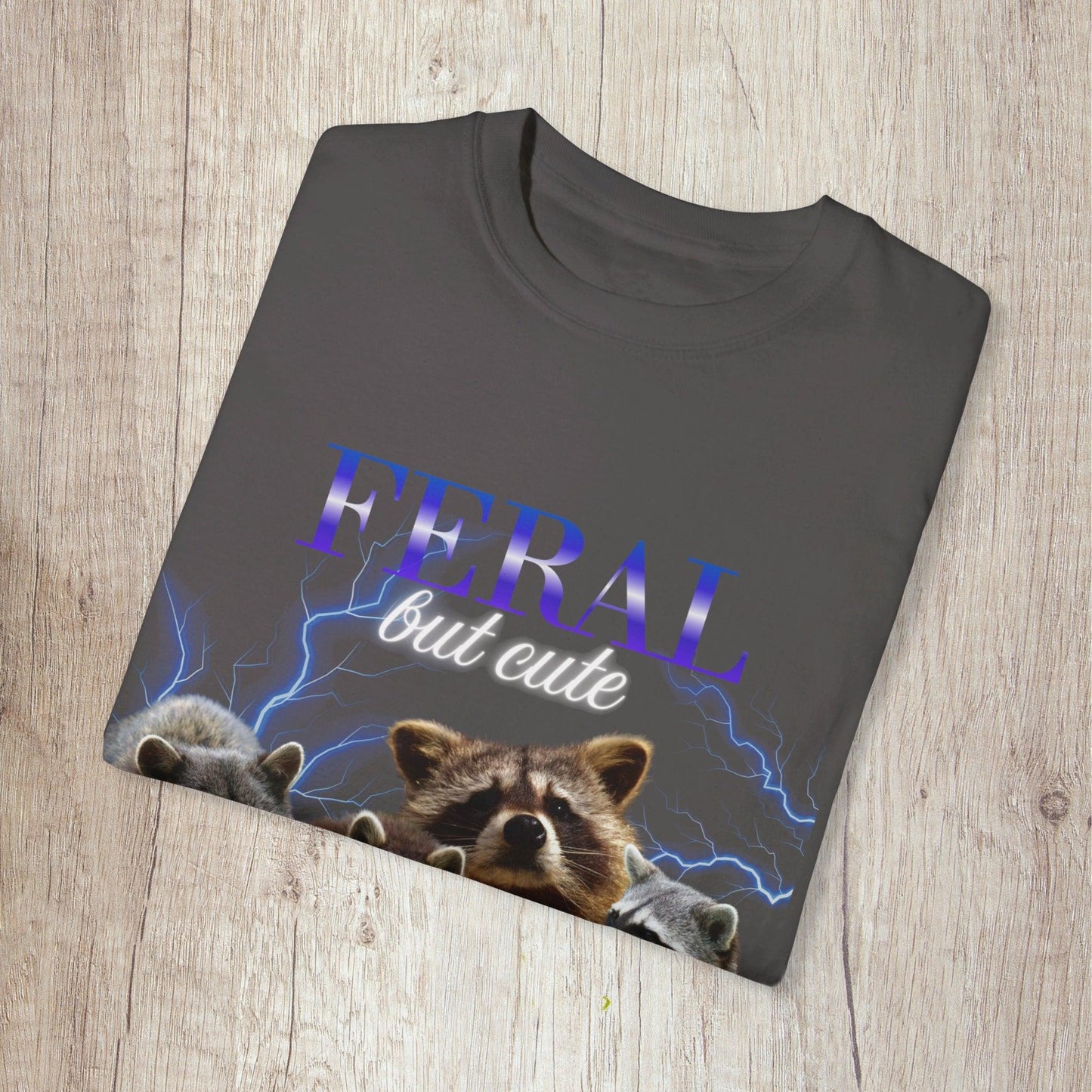Feral but Cute 90s Style Raccoon Shirt.