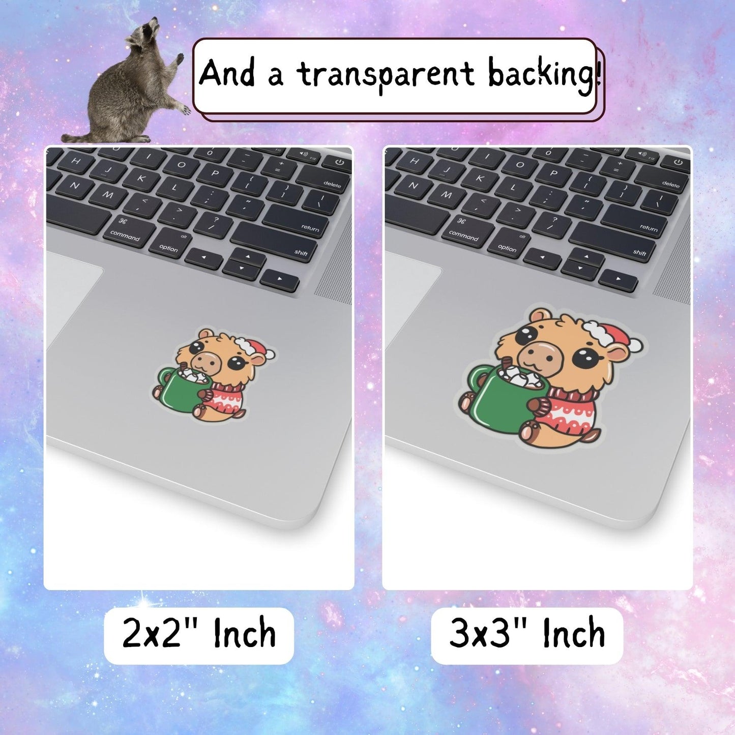 Kawaii Christmas Capybara Sticker
