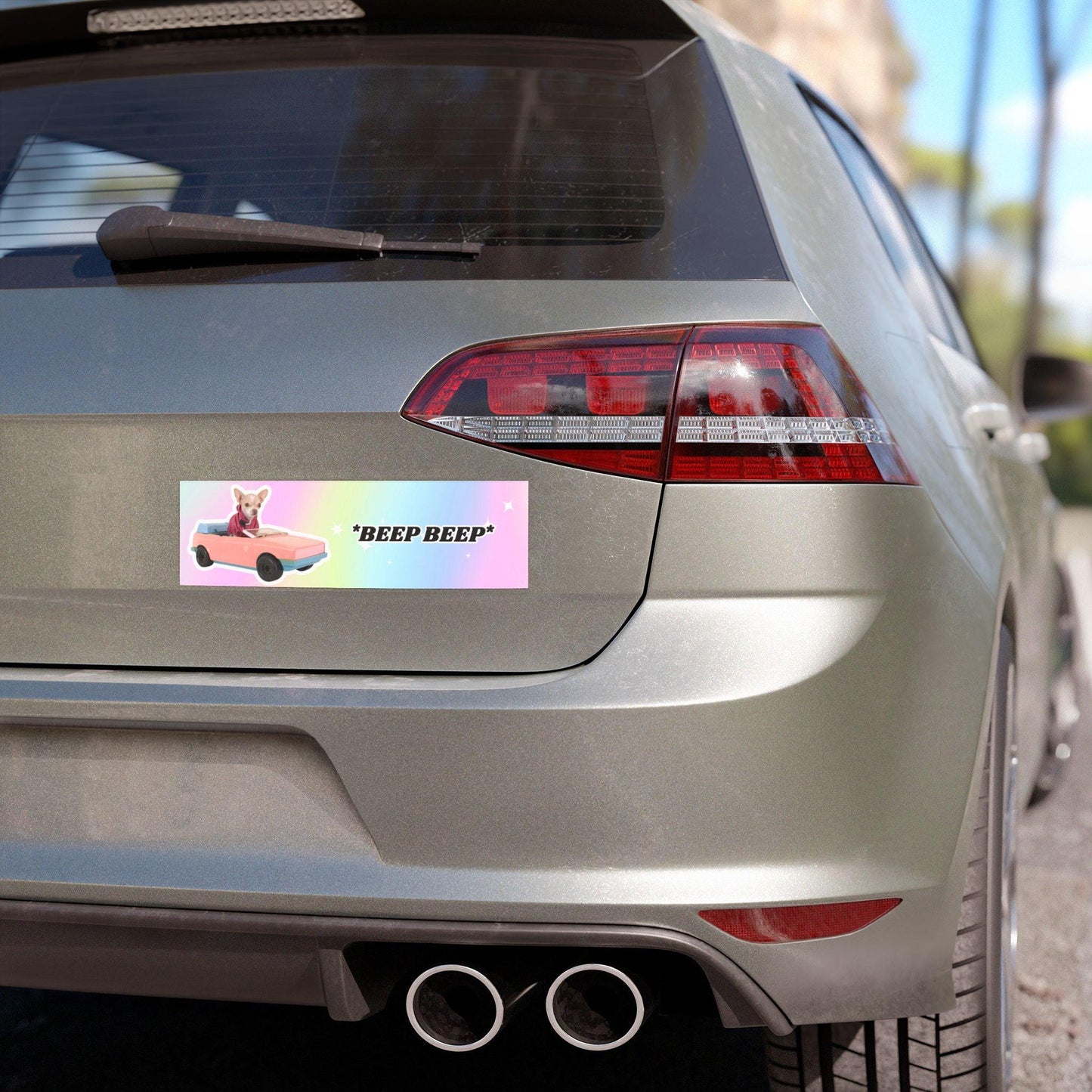 Beep Beep - Funny Honking Chihuahua Bumper Sticker Magnet