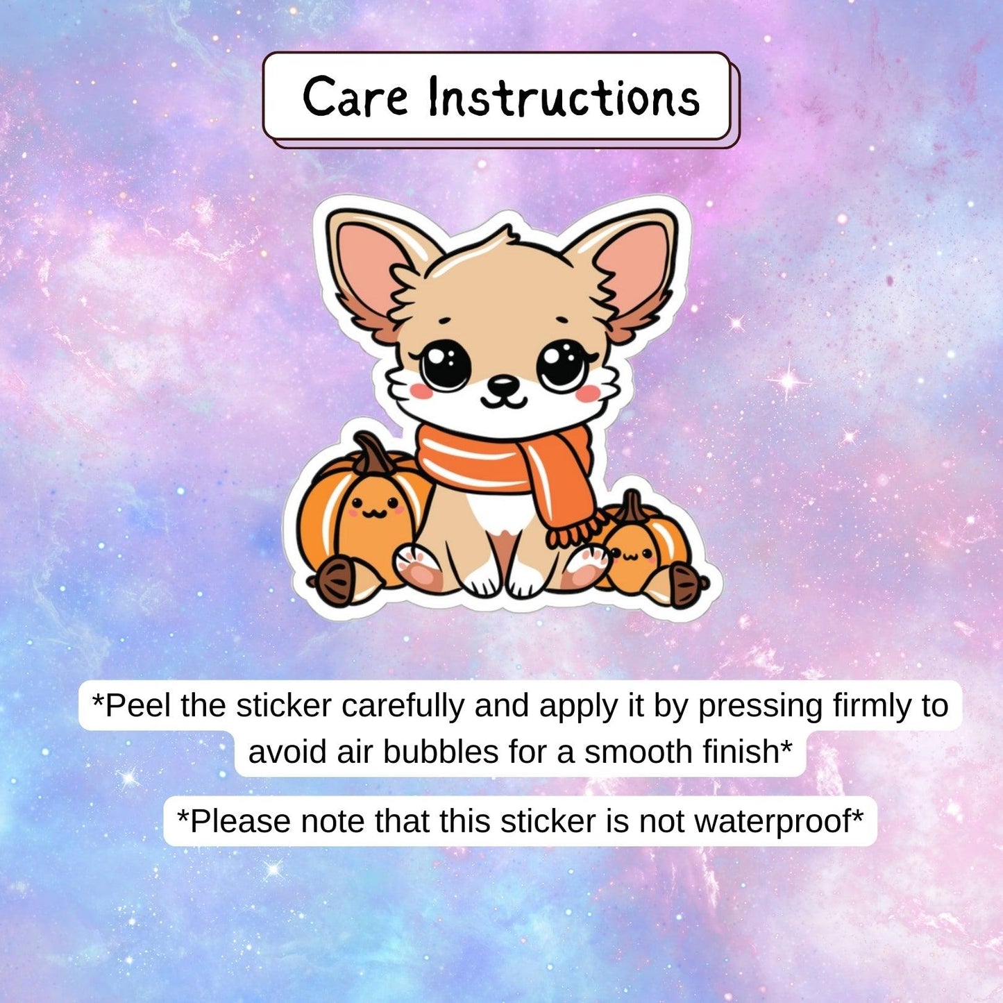 Autumn Vibes Kawaii Chihuahua Sticker - Just Goofy Little Guys