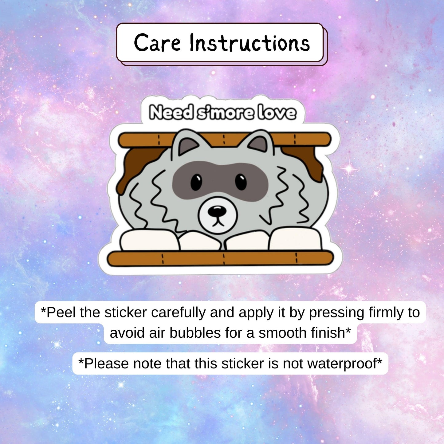 "Need S'More Love" Kawaii Raccoon Sticker - Just Goofy Little Guys