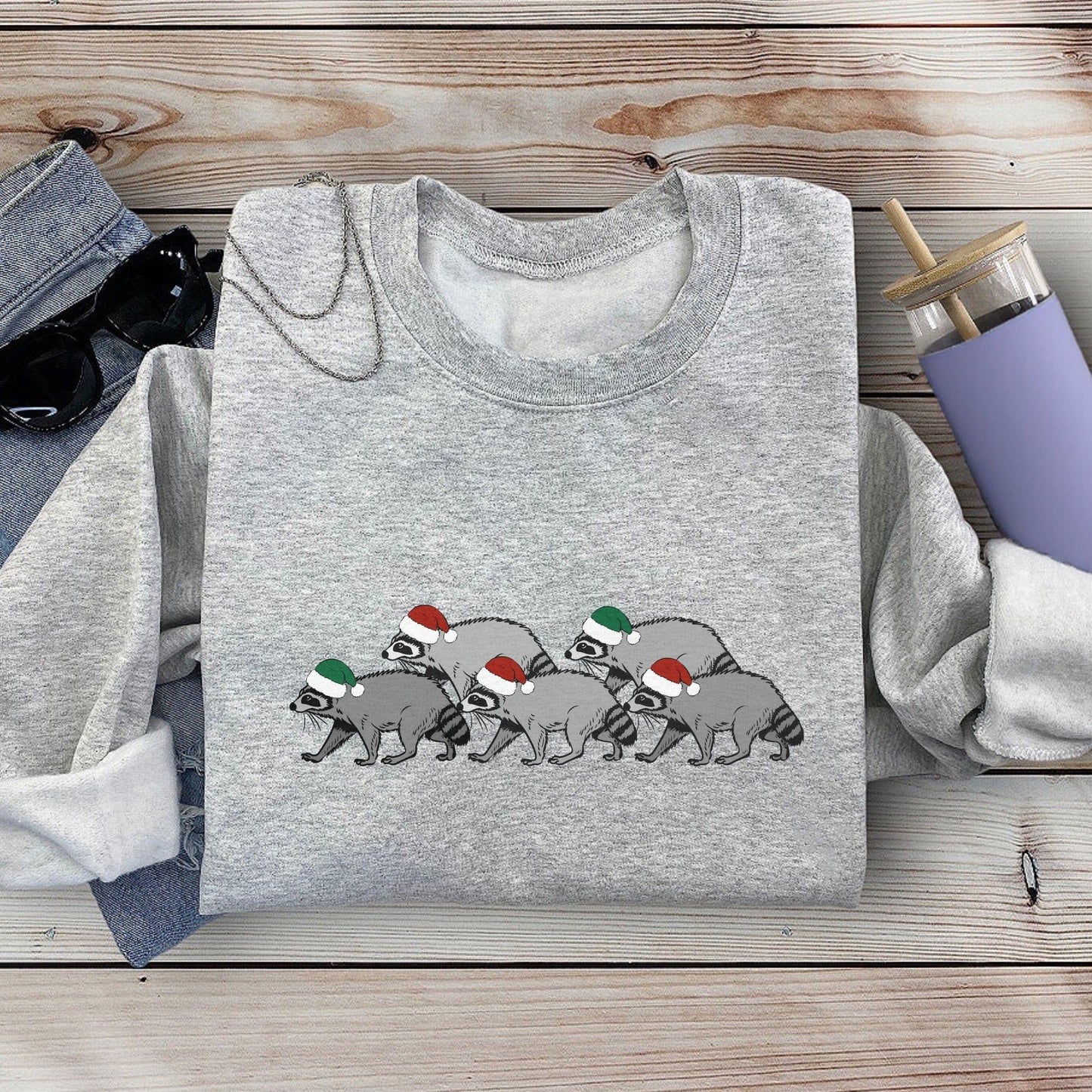 Raccoon Christmas Sweatshirt - Just Goofy Little Guys