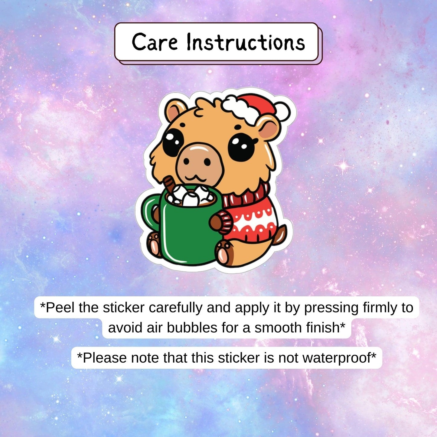 Kawaii Christmas Capybara Sticker