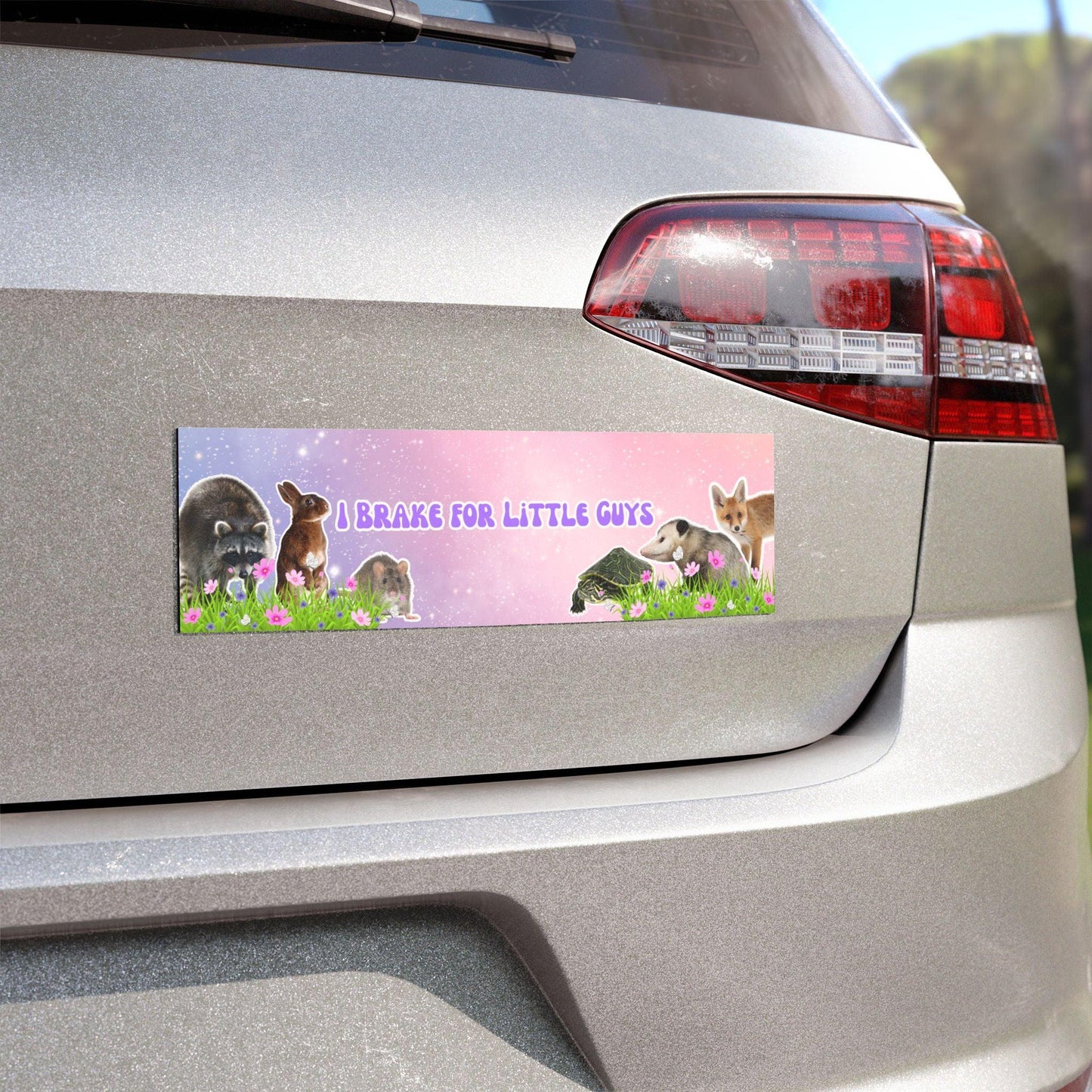 "I Brake for Little Guys" Bumper Sticker Magnet - Just Goofy Little Guys