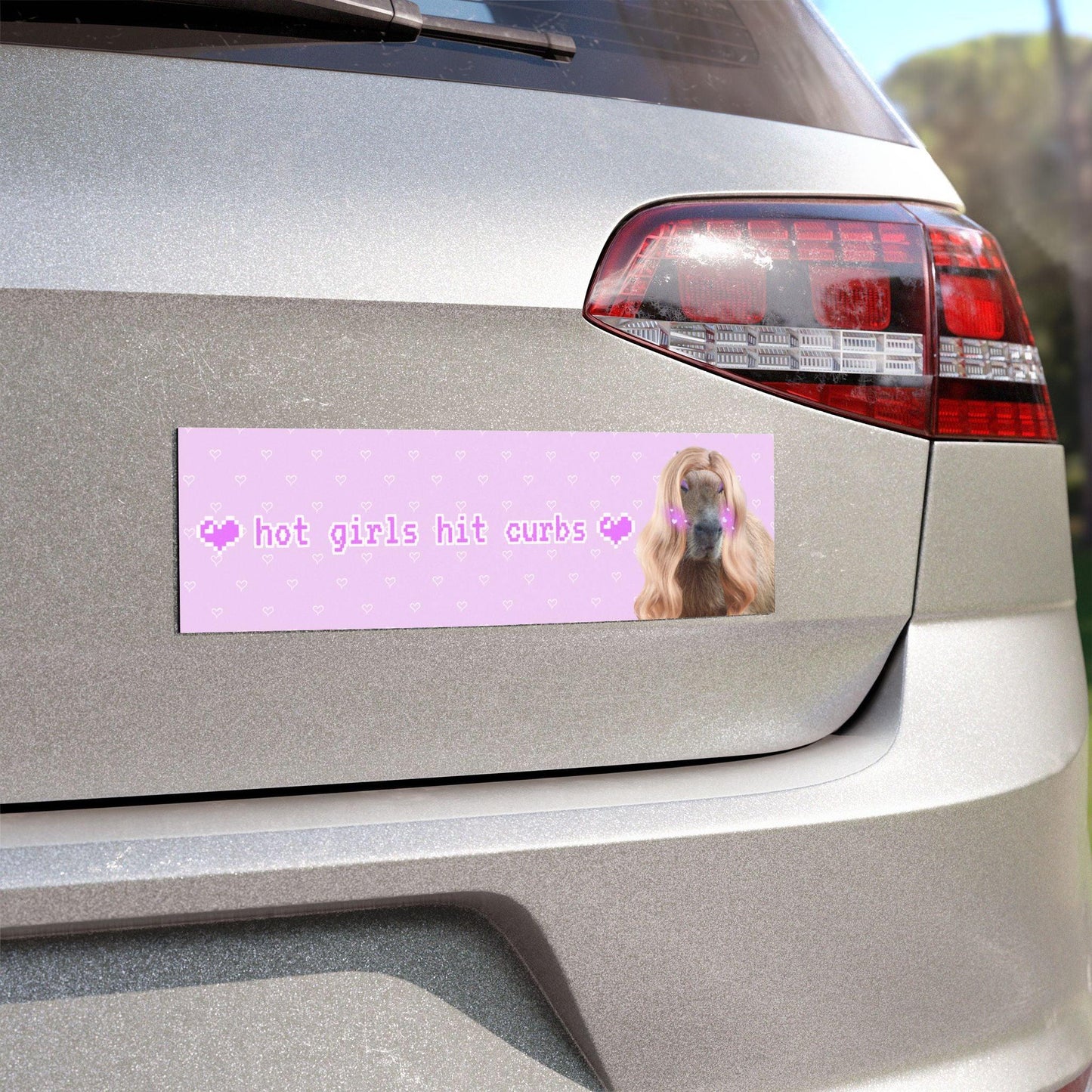 Hot Girls Hit Curbs Bumper Sticker Magnet