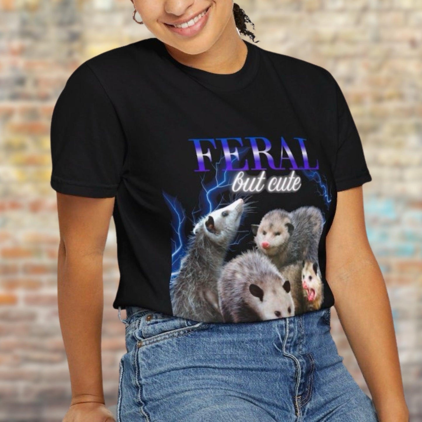 Feral But Cute 90s Style Possum Shirt.