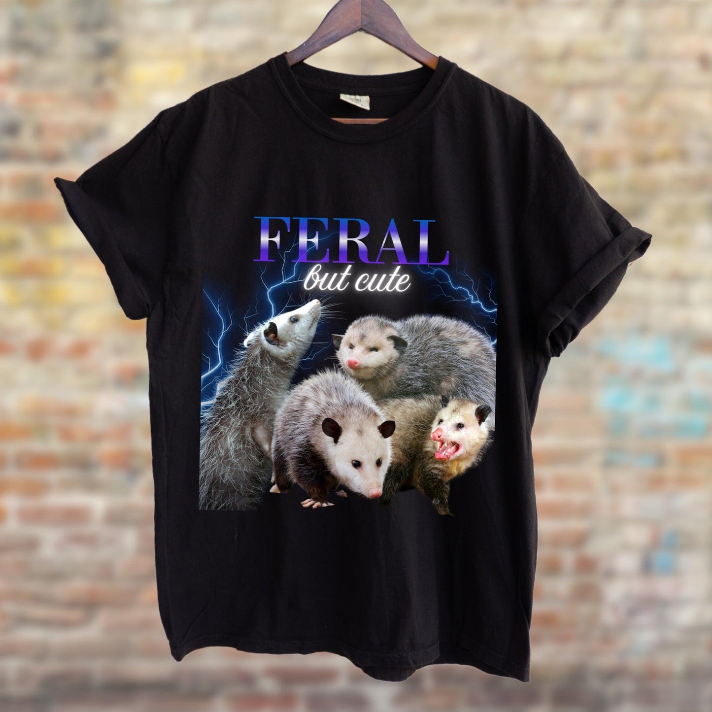 Feral But Cute 90s Style Possum Shirt.