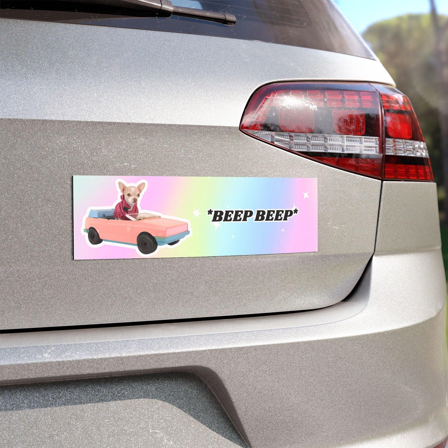 Beep Beep - Funny Honking Chihuahua Bumper Sticker Magnet