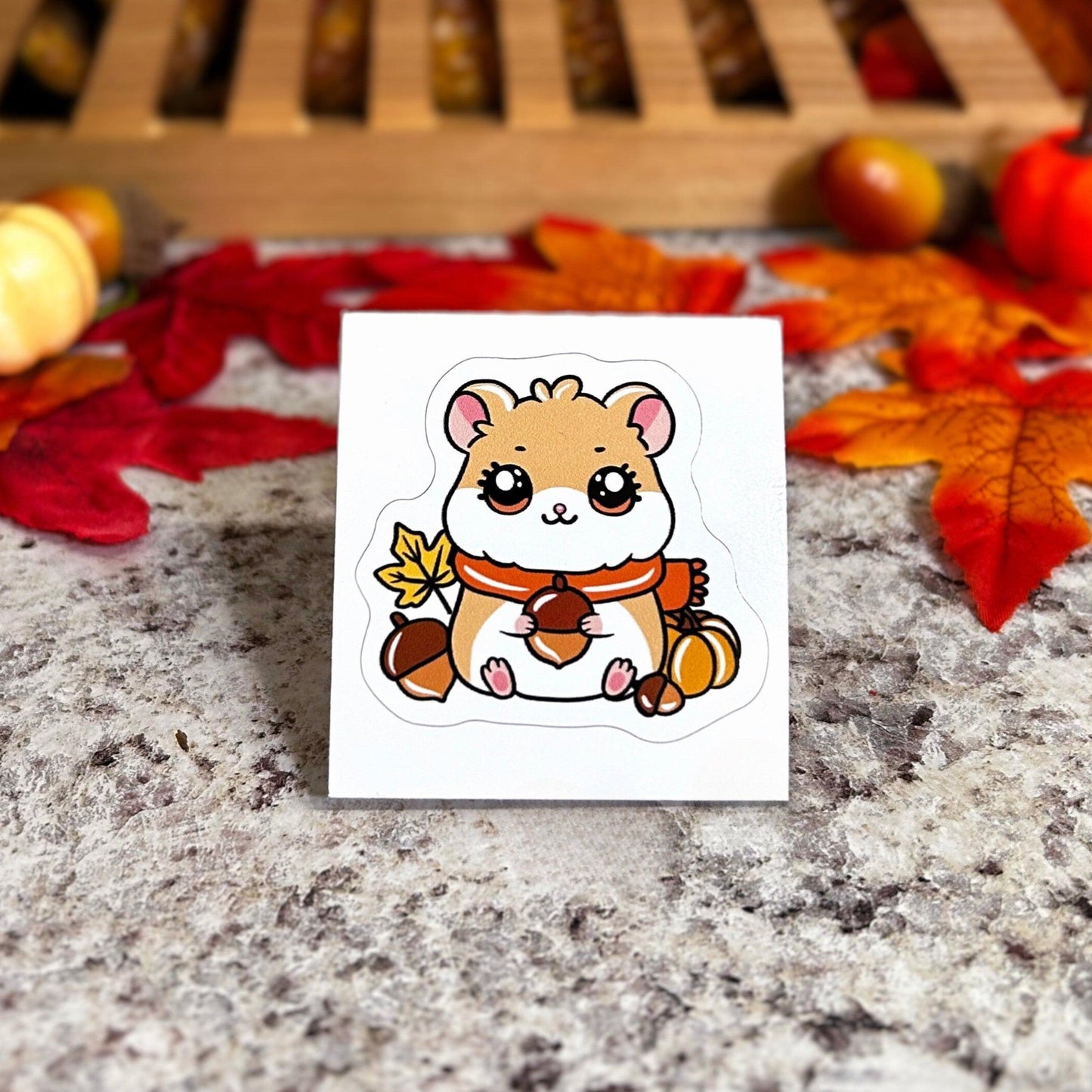 Autumn Vibes Kawaii Hamster Sticker