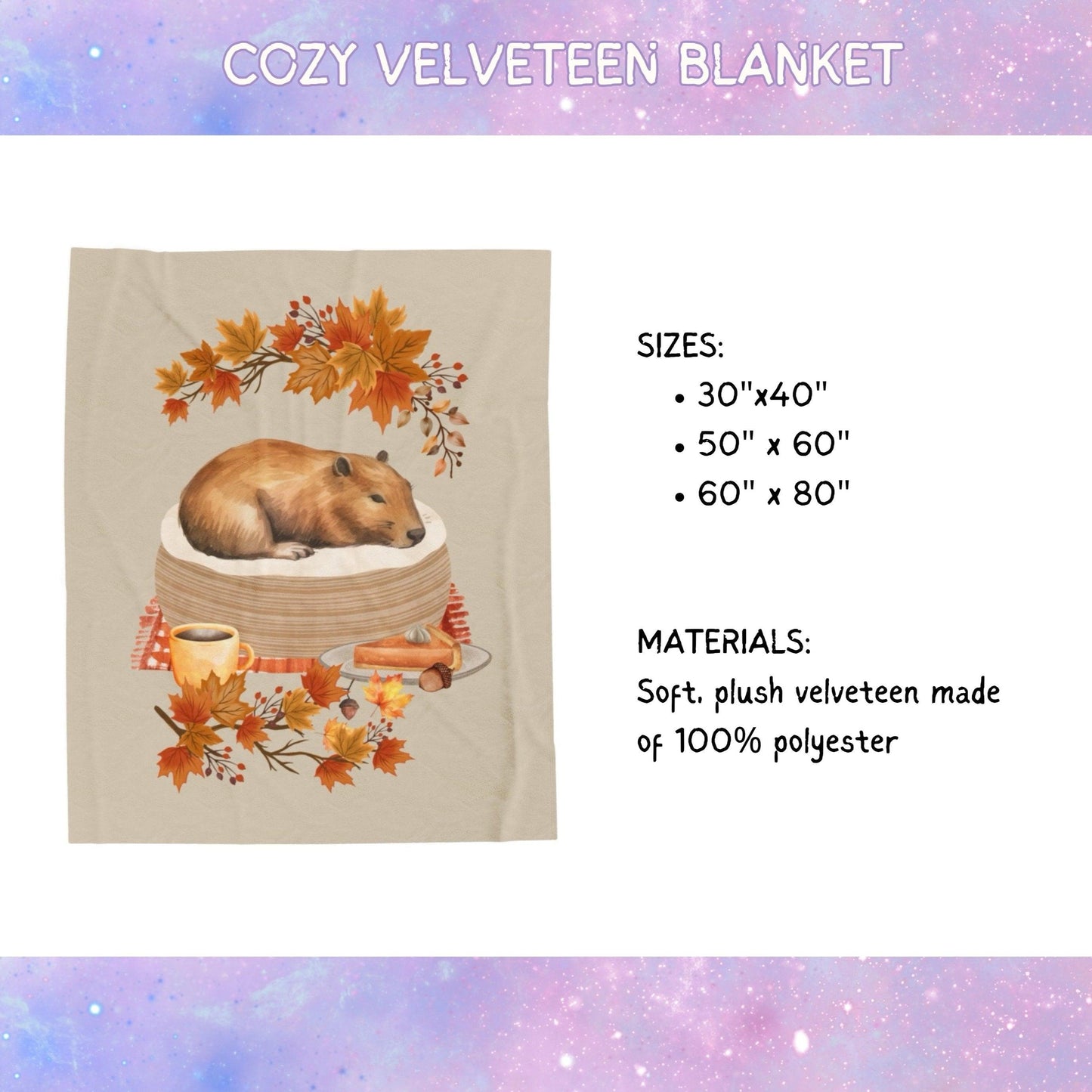 Cozy Autumn Capybara Blanket
