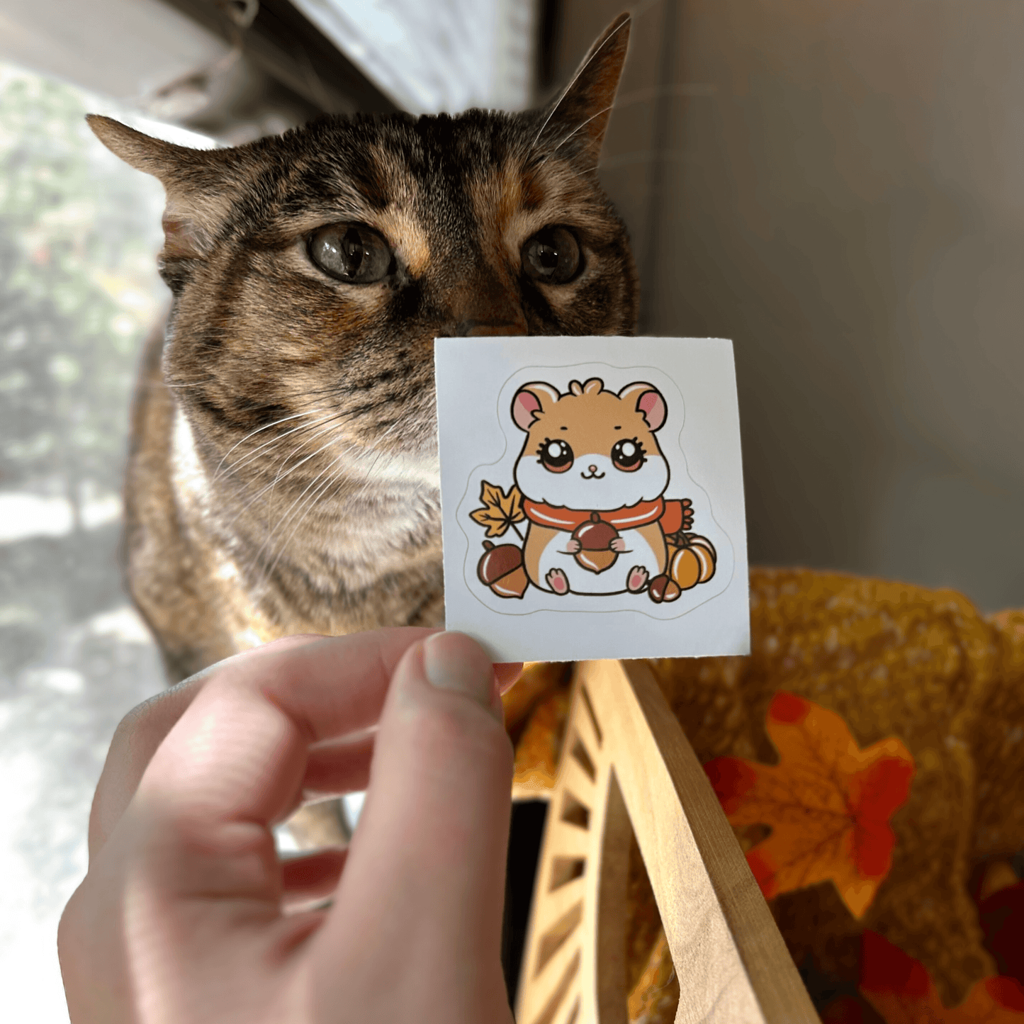 Autumn Vibes Kawaii Hamster Sticker