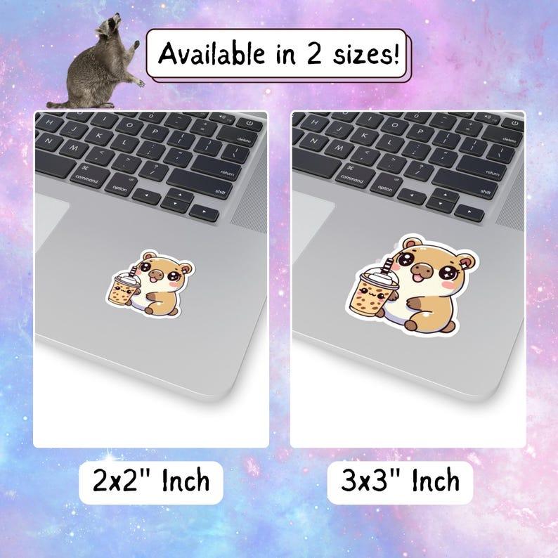 Kawaii Capybara Iced Coffee Sticker.