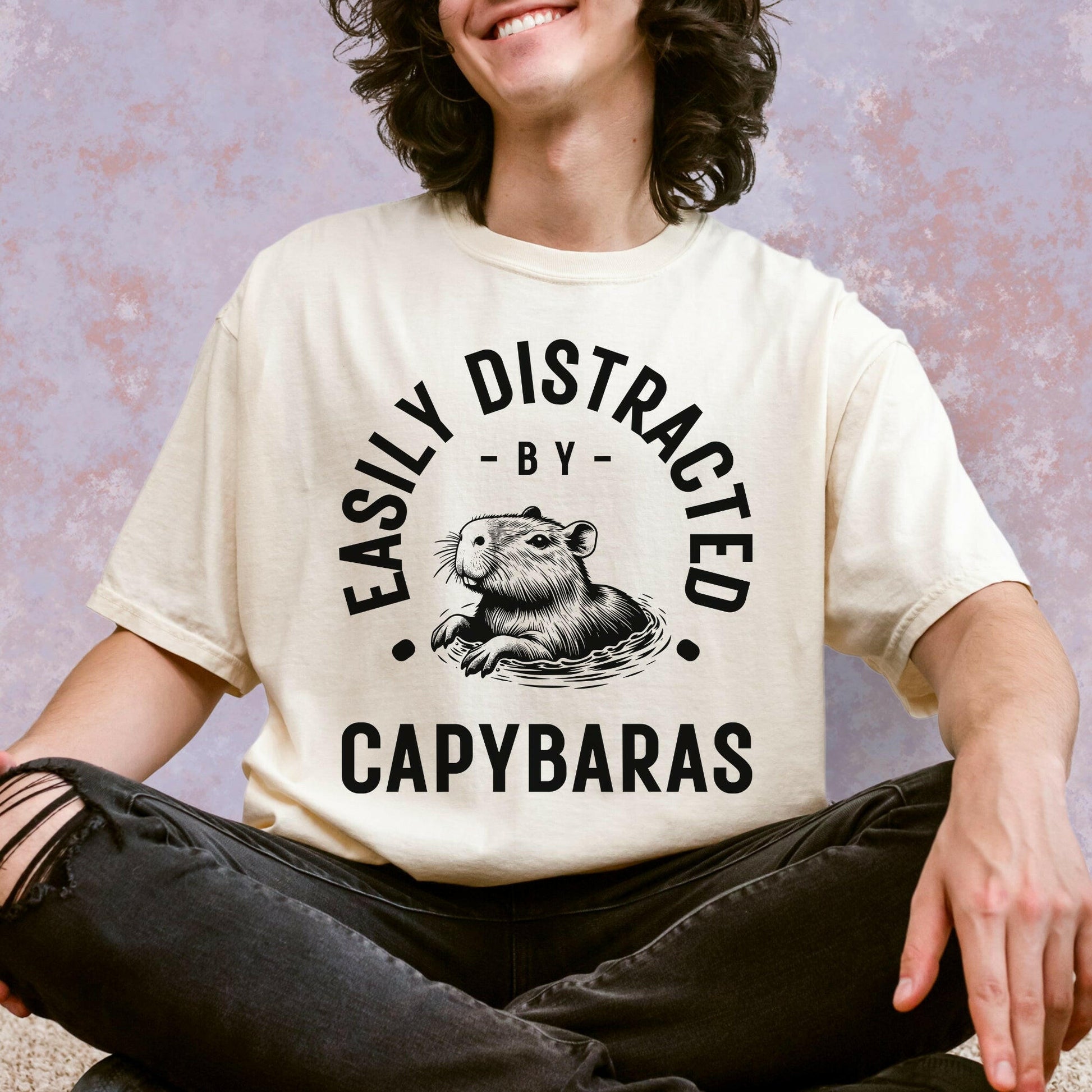 Easily Distracted by Capybaras Shirt - Just Goofy Little Guys