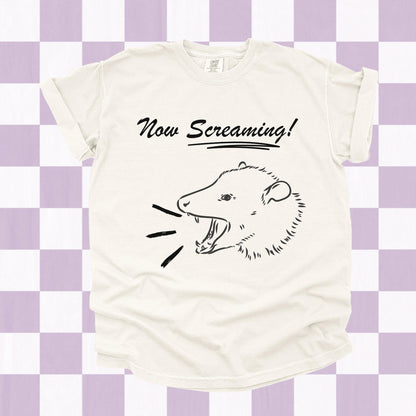 Now Screaming Possum Shirt - Just Goofy Little Guys
