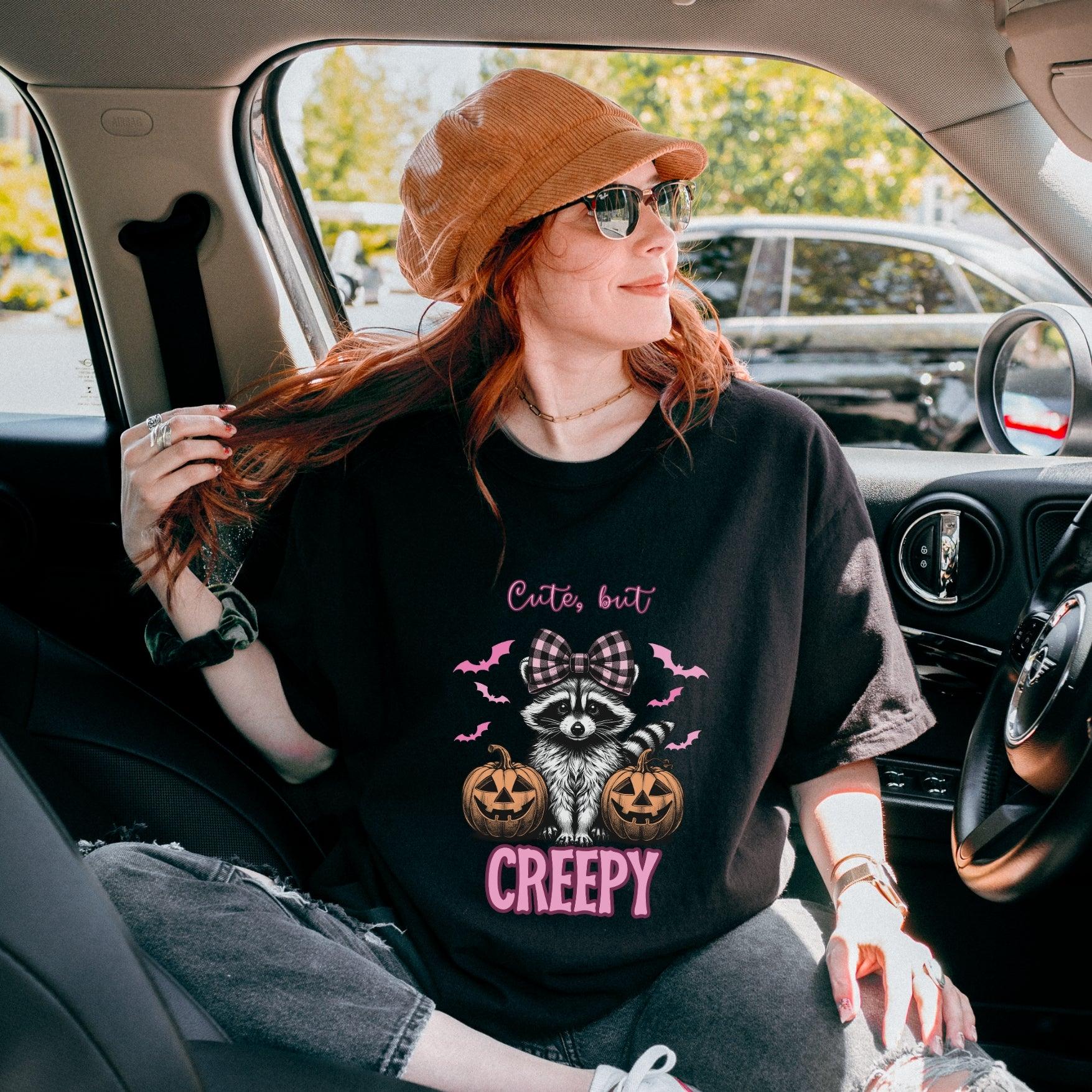 Cute but Creepy Raccoon Pinkoween Shirt - Just Goofy Little Guys