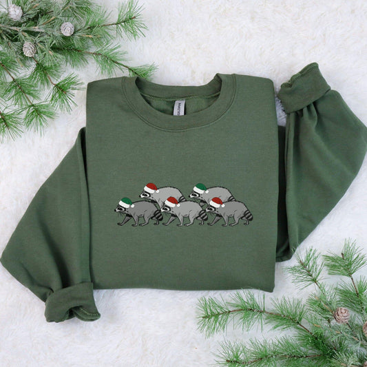 Raccoon Christmas Sweatshirt - Just Goofy Little Guys