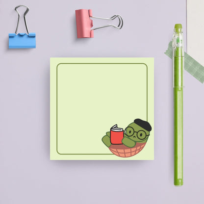 Cute Bookish Turtle Post-it® Notes - Just Goofy Little Guys