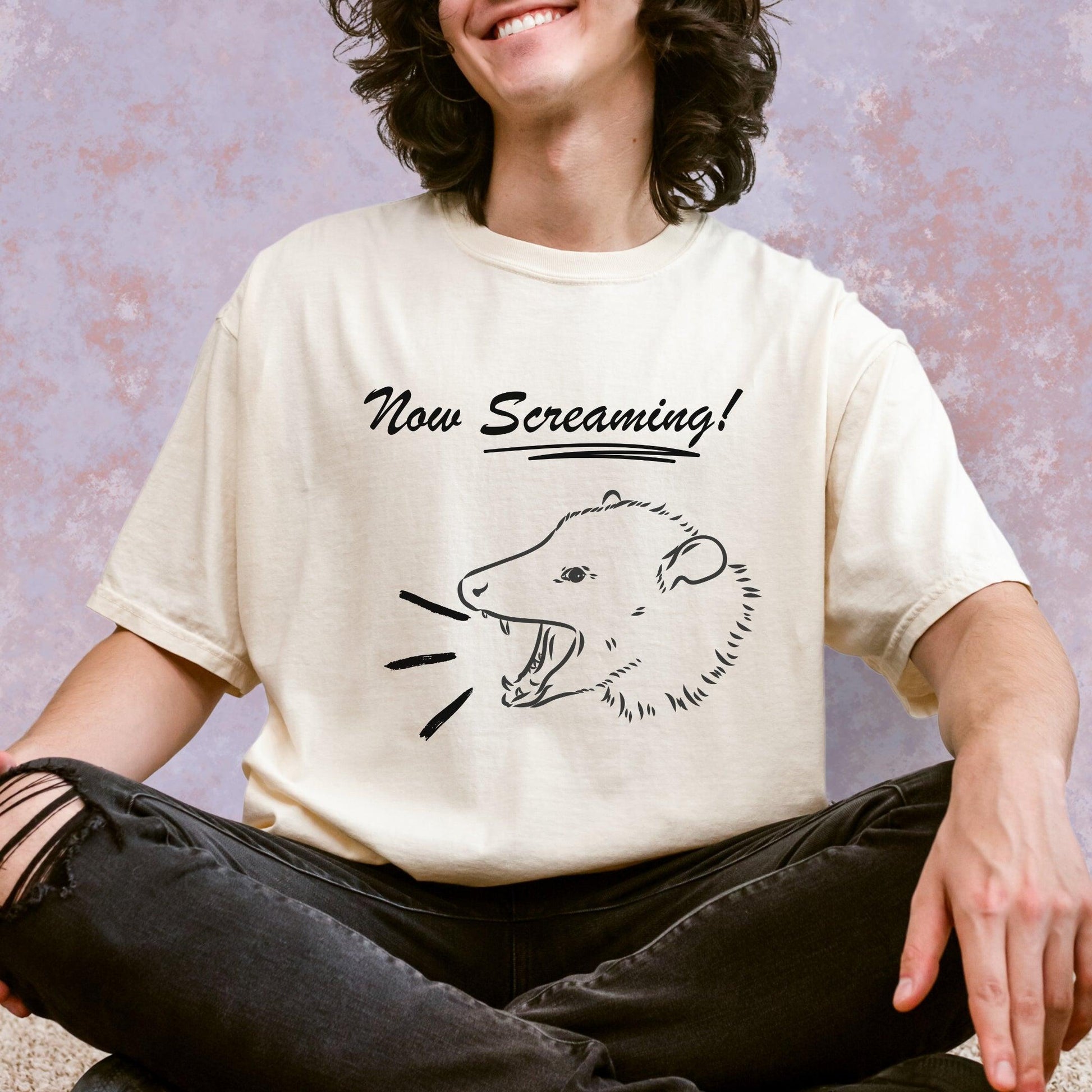 Now Screaming Possum Shirt - Just Goofy Little Guys