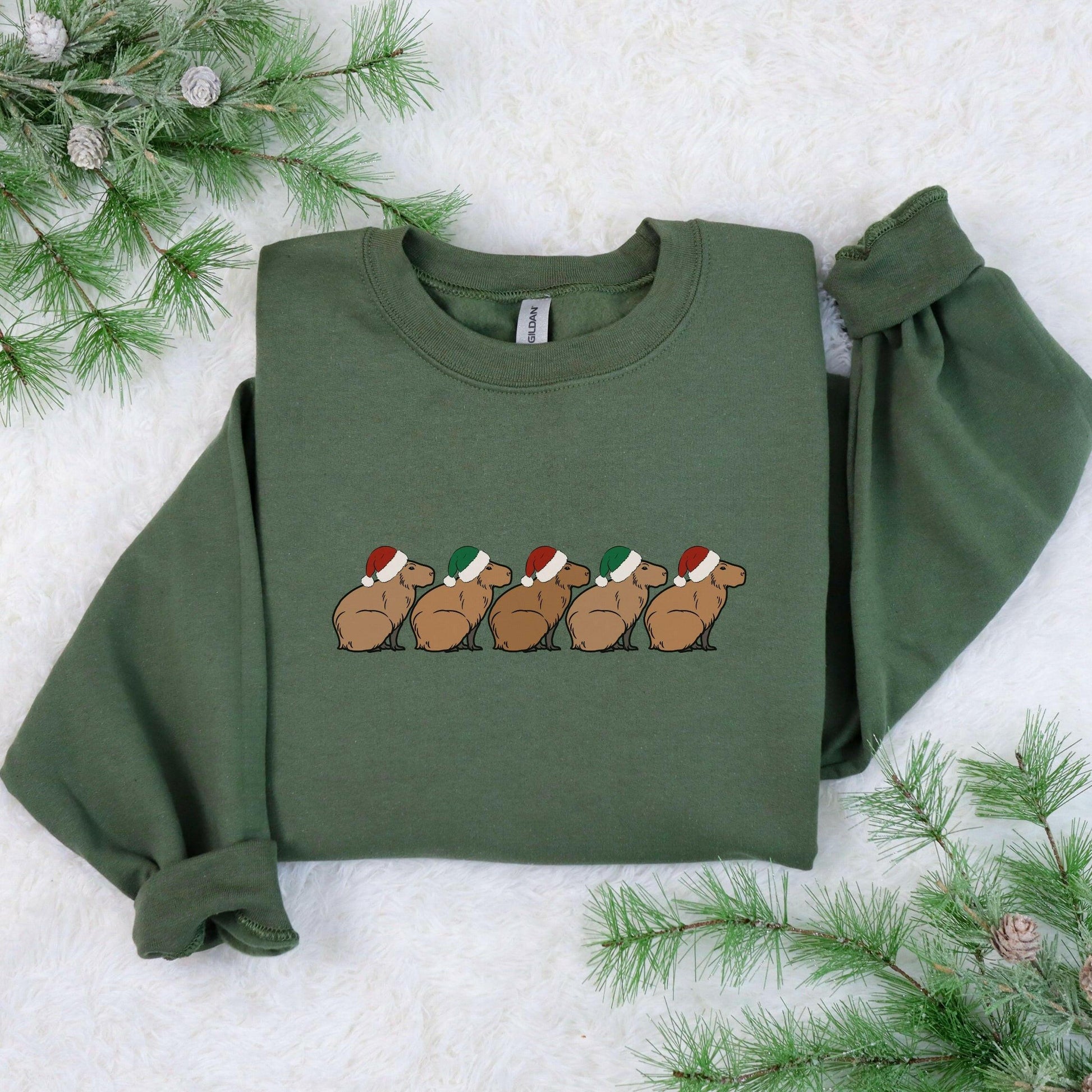 Capybara Christmas Sweatshirt - Just Goofy Little Guys
