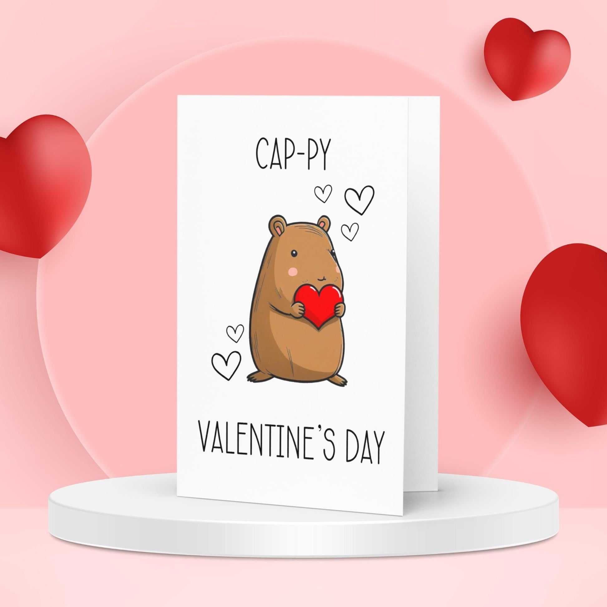 Cap-py Valentine's Day - Valentine's Card - Just Goofy Little Guys