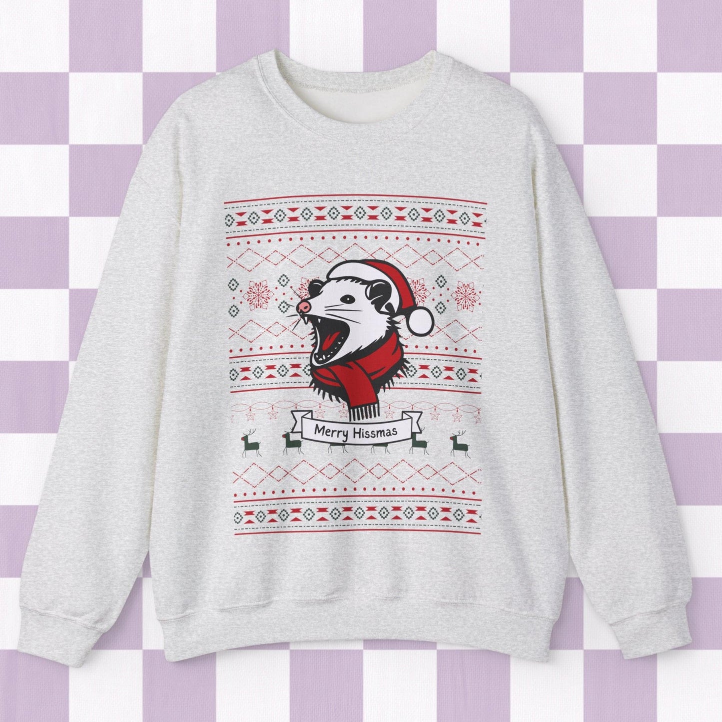 Merry Hissmas Possum Ugly Christmas Sweatshirt - Just Goofy Little Guys