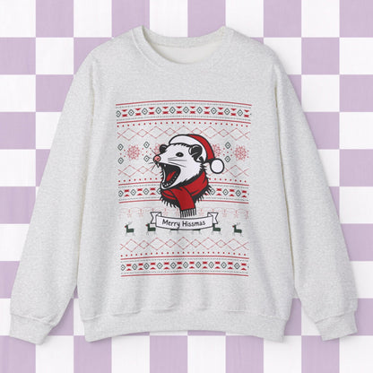 Merry Hissmas Possum Ugly Christmas Sweatshirt - Just Goofy Little Guys