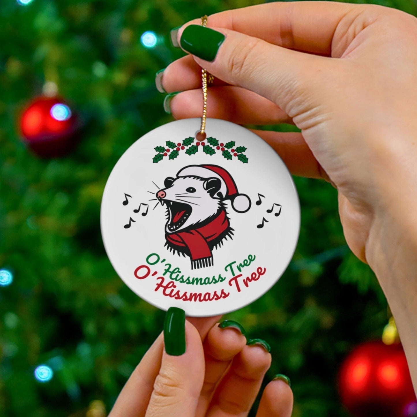 O Hissmass Tree Possum Christmas Ornament