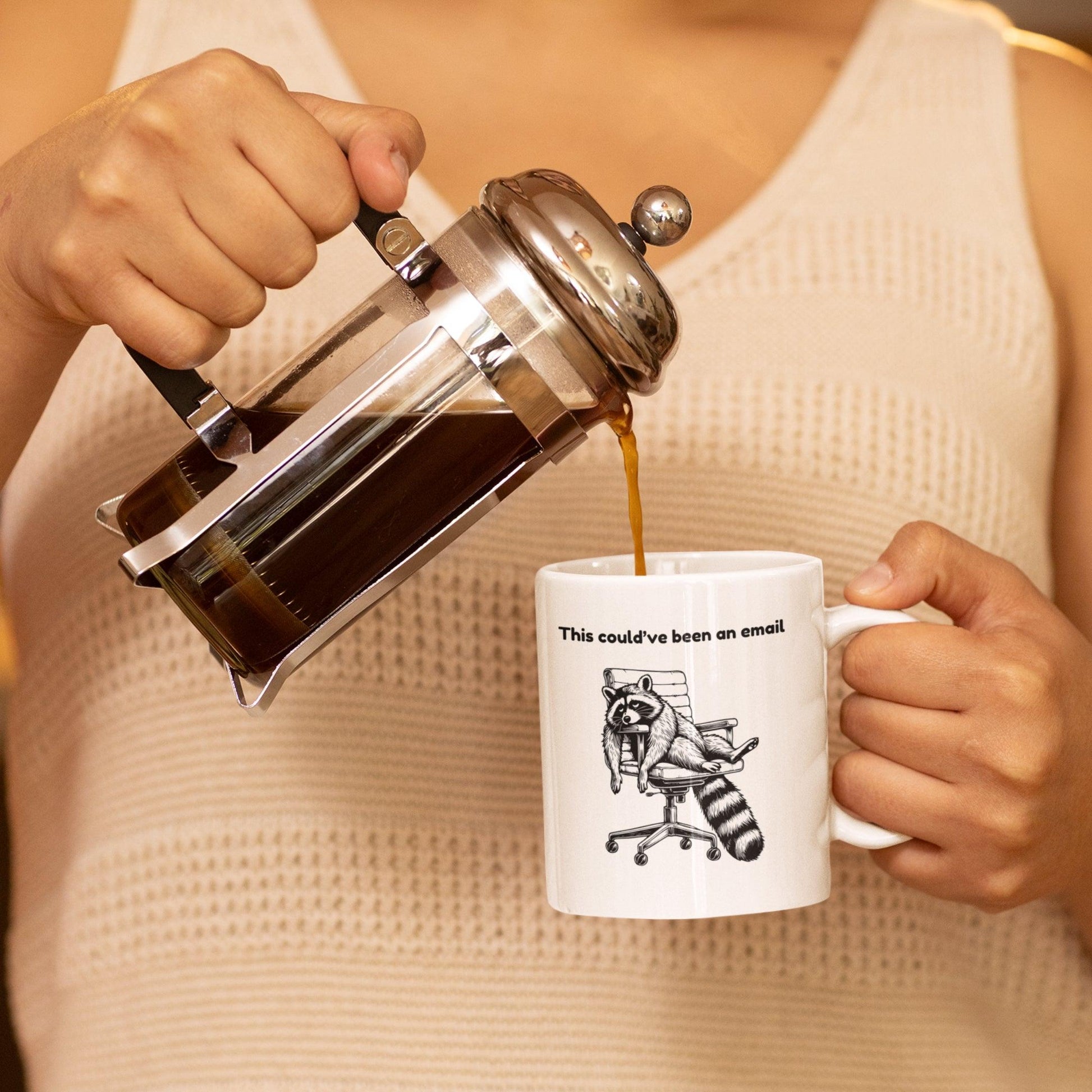 This Could've Been an Email Raccoon Mug - Just Goofy Little Guys
