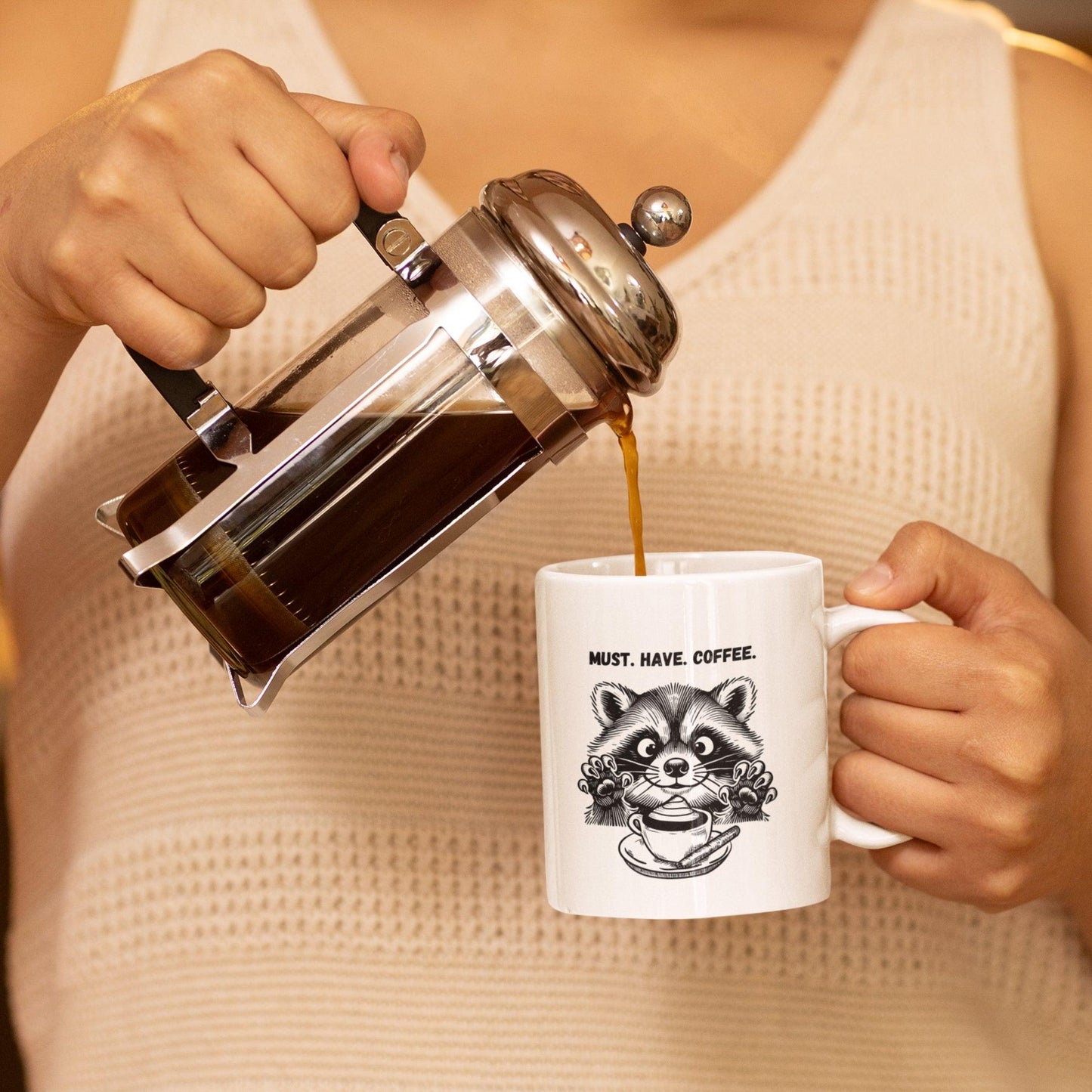 MUST HAVE COFFEE Raccoon Mug - Just Goofy Little Guys