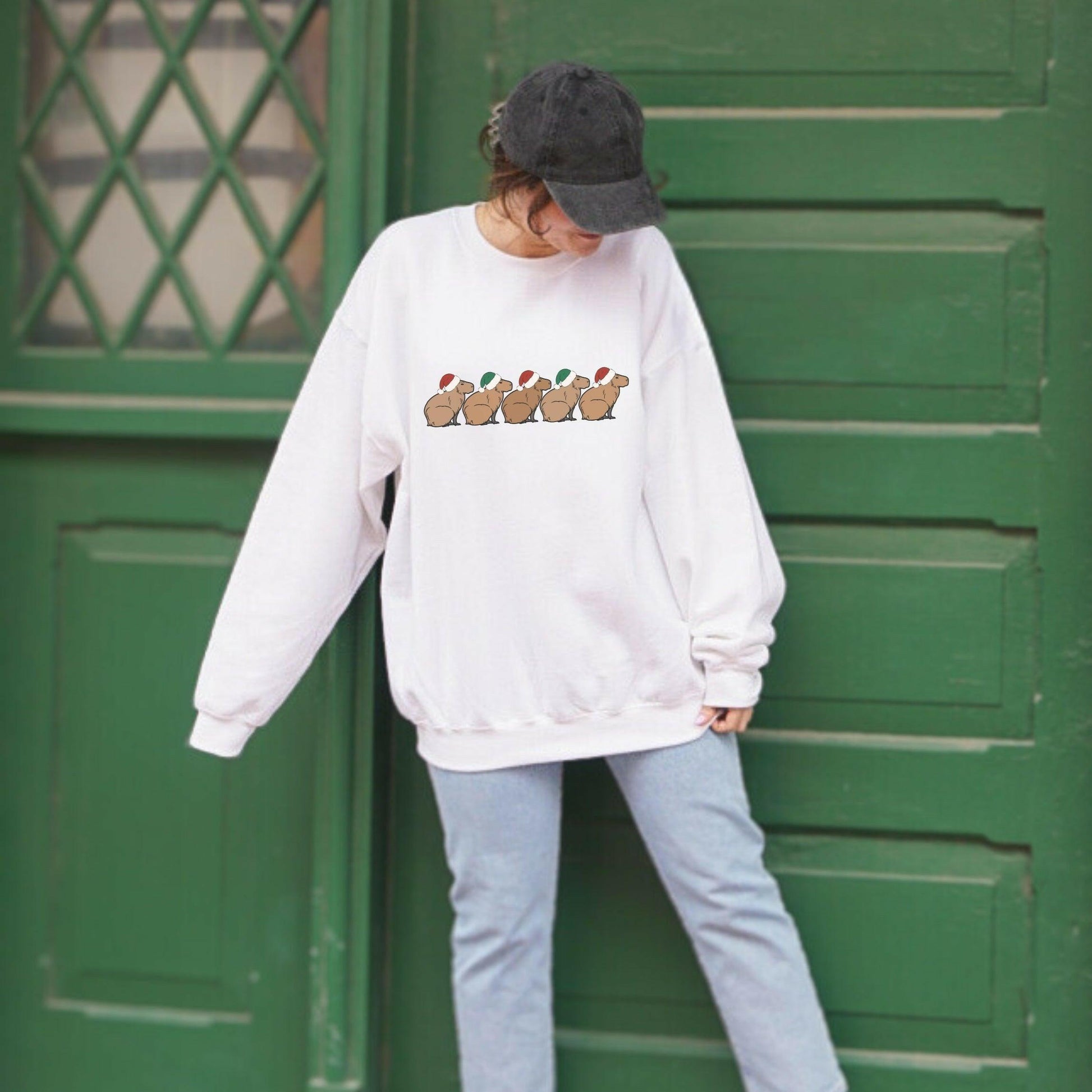 Capybara Christmas Sweatshirt - Just Goofy Little Guys