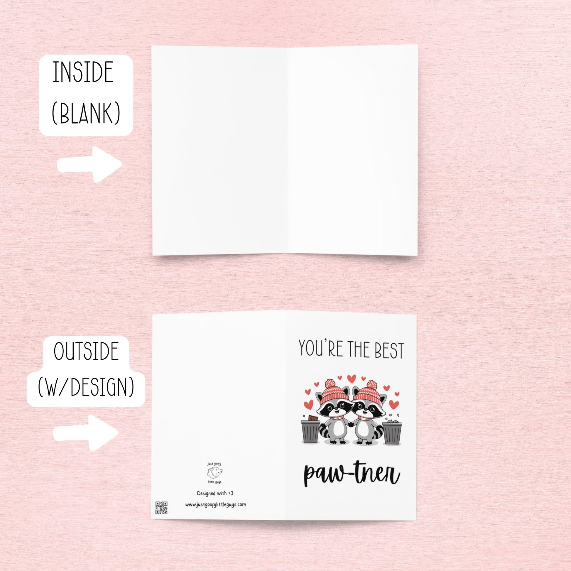 You're the Best Paw-tner - Valetine's Card - Just Goofy Little Guys
